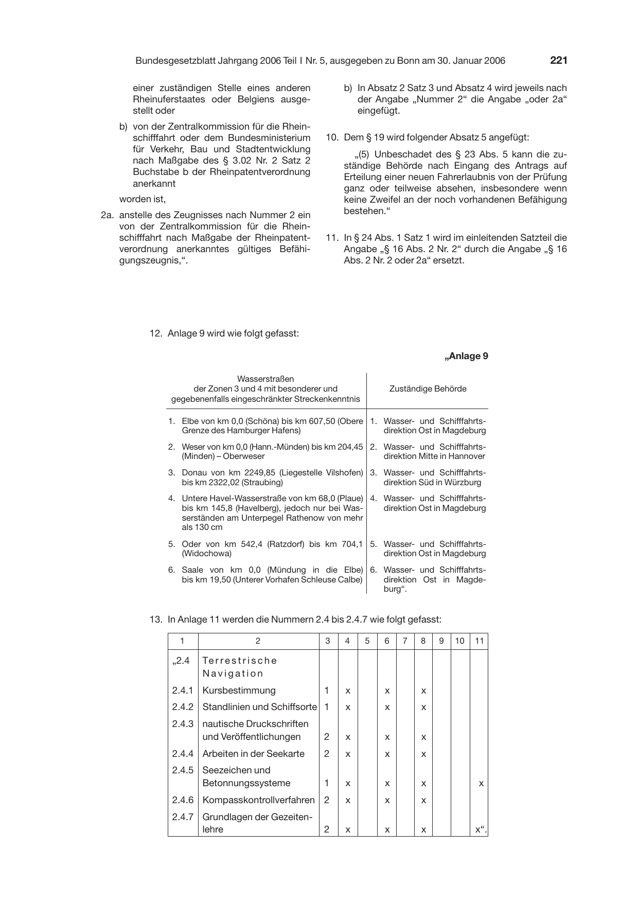 BGBl. 2006, Seite 221 — Originalseite als Abbildung