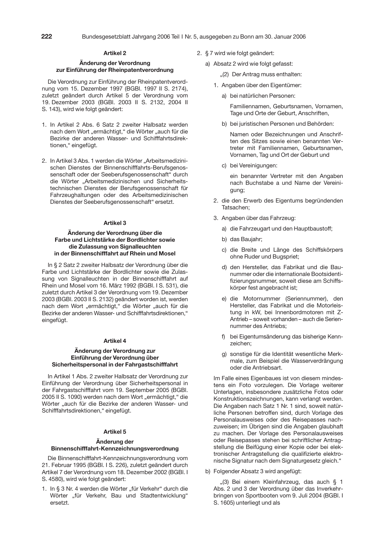 BGBl. 2006, Seite 222 — Originalseite als Abbildung