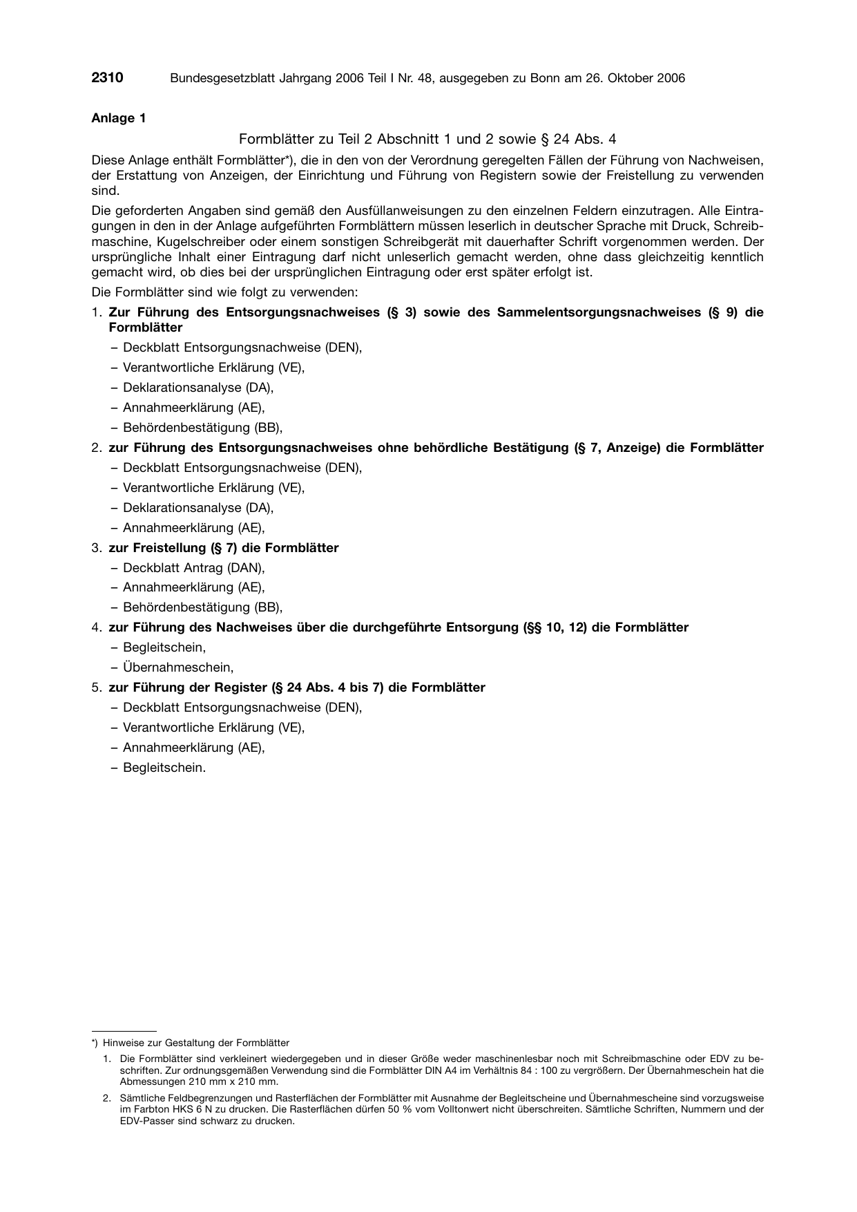 BGBl. 2006, Seite 2310 — Originalseite als Abbildung