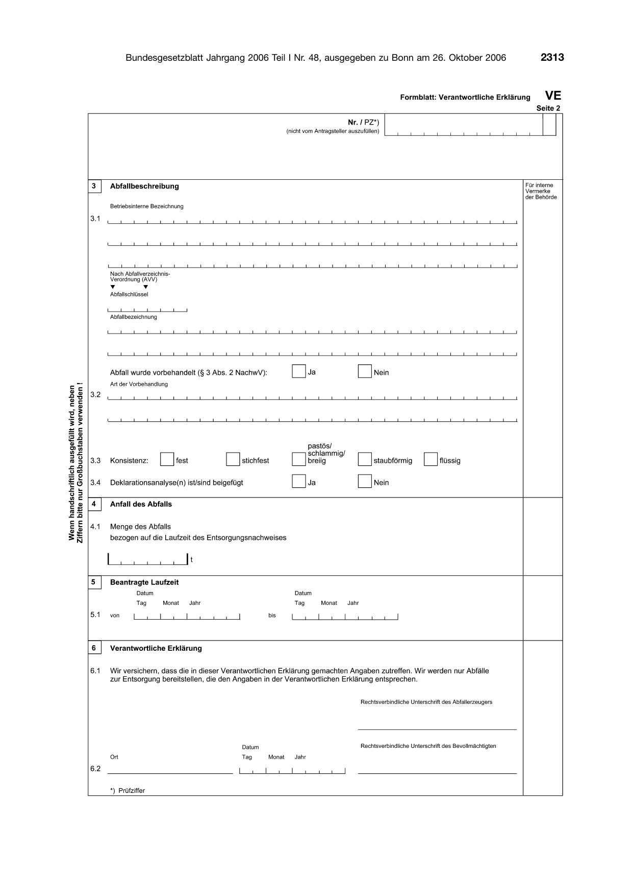 BGBl. 2006, Seite 2313 — Originalseite als Abbildung