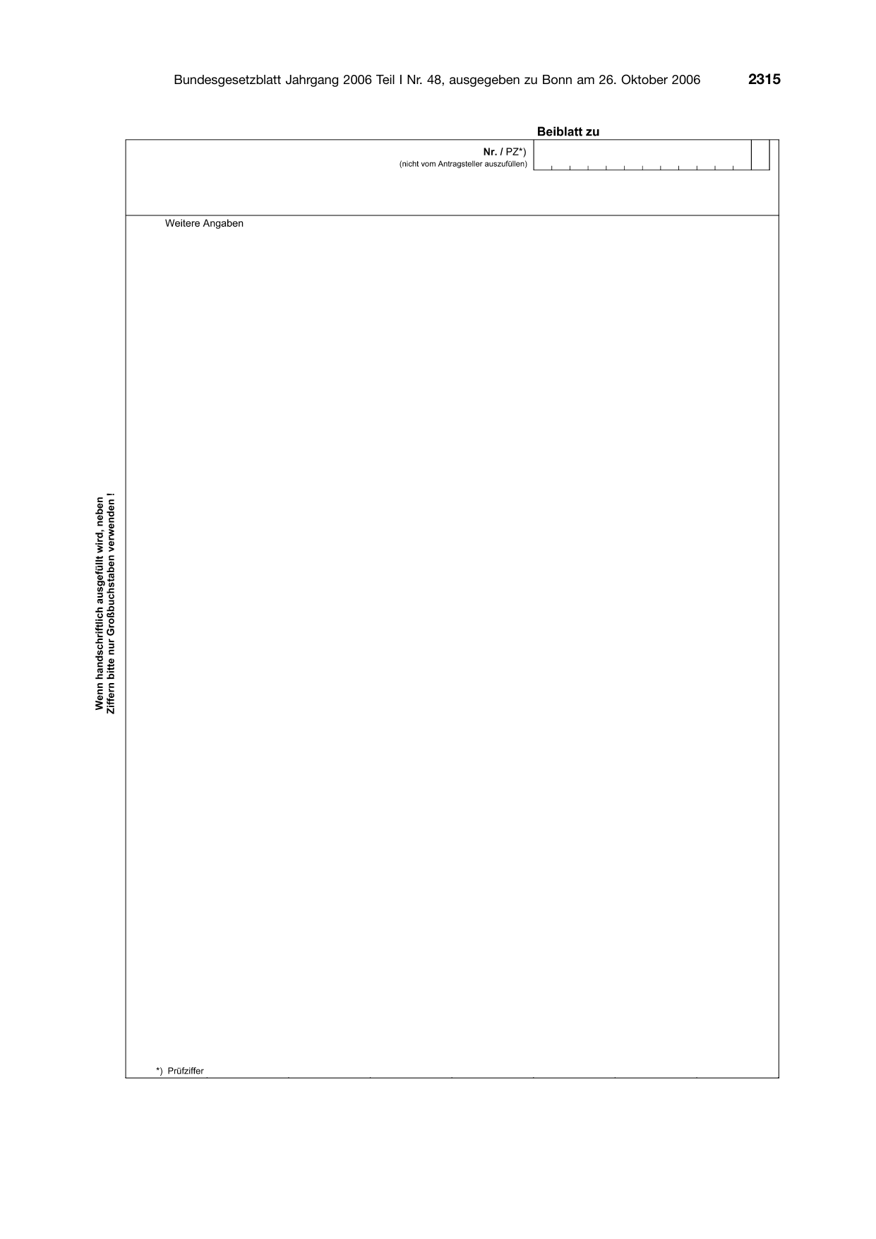 BGBl. 2006, Seite 2315 — Originalseite als Abbildung
