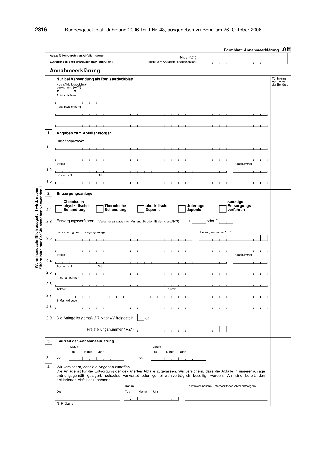 BGBl. 2006, Seite 2316 — Originalseite als Abbildung