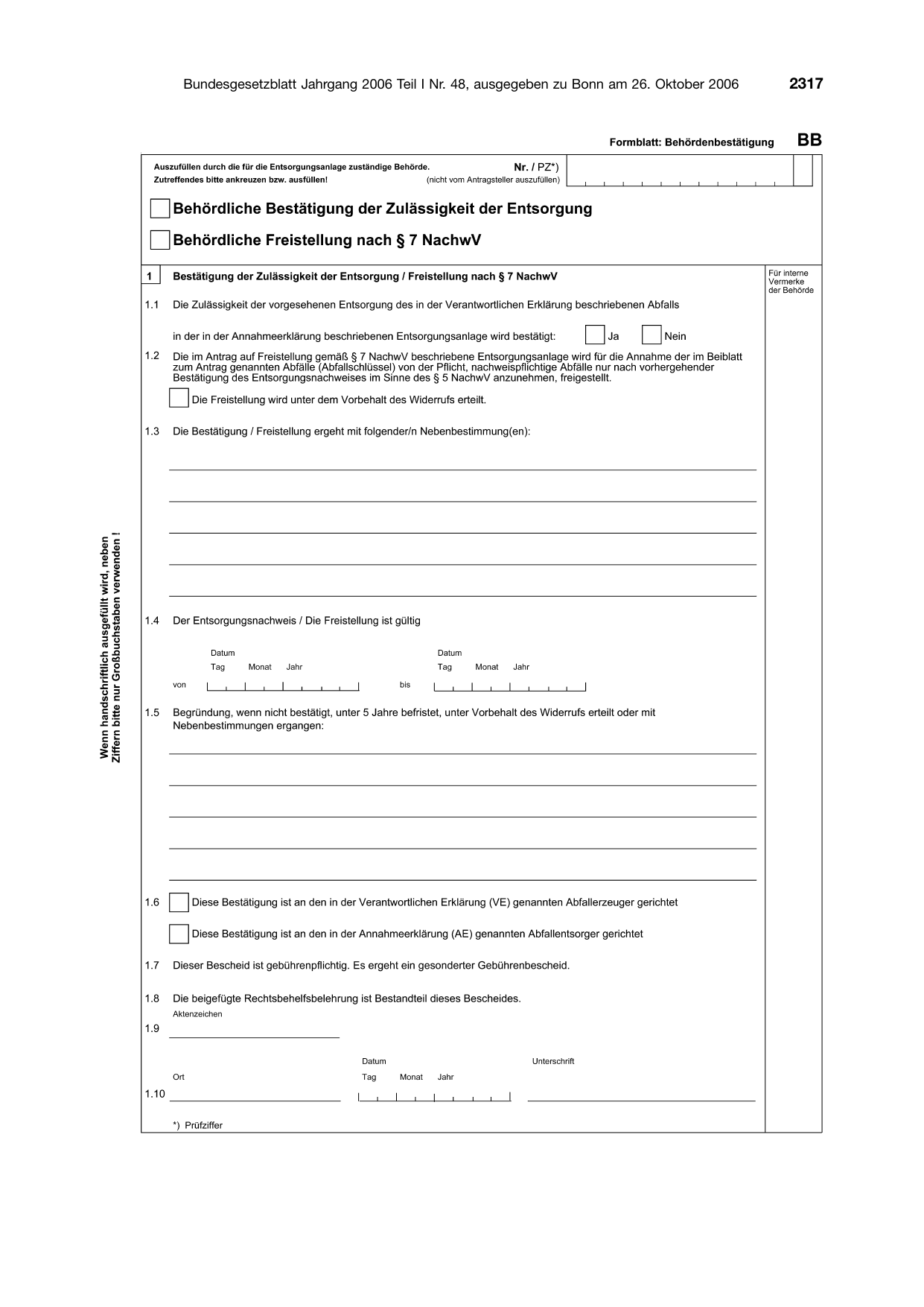BGBl. 2006, Seite 2317 — Originalseite als Abbildung