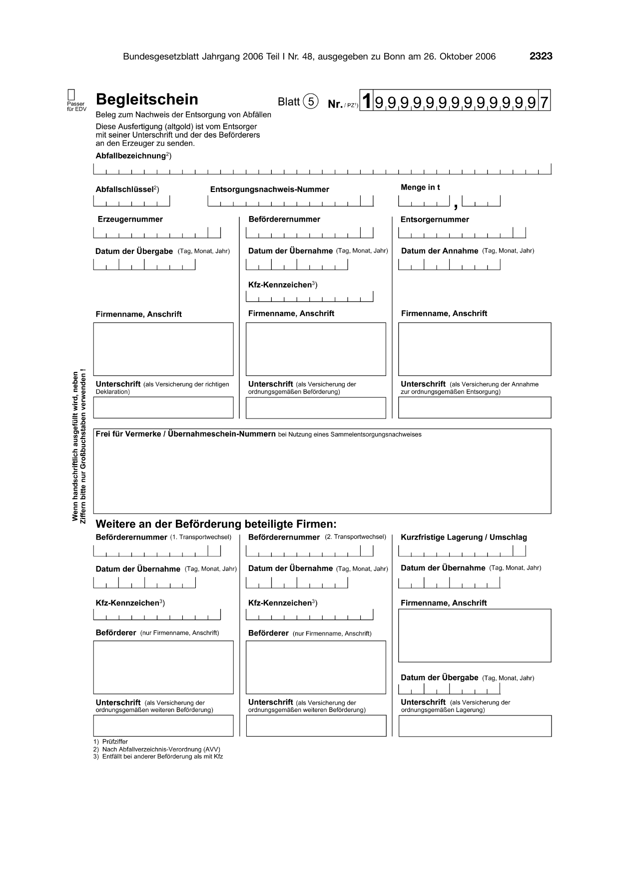 BGBl. 2006, Seite 2323 — Originalseite als Abbildung