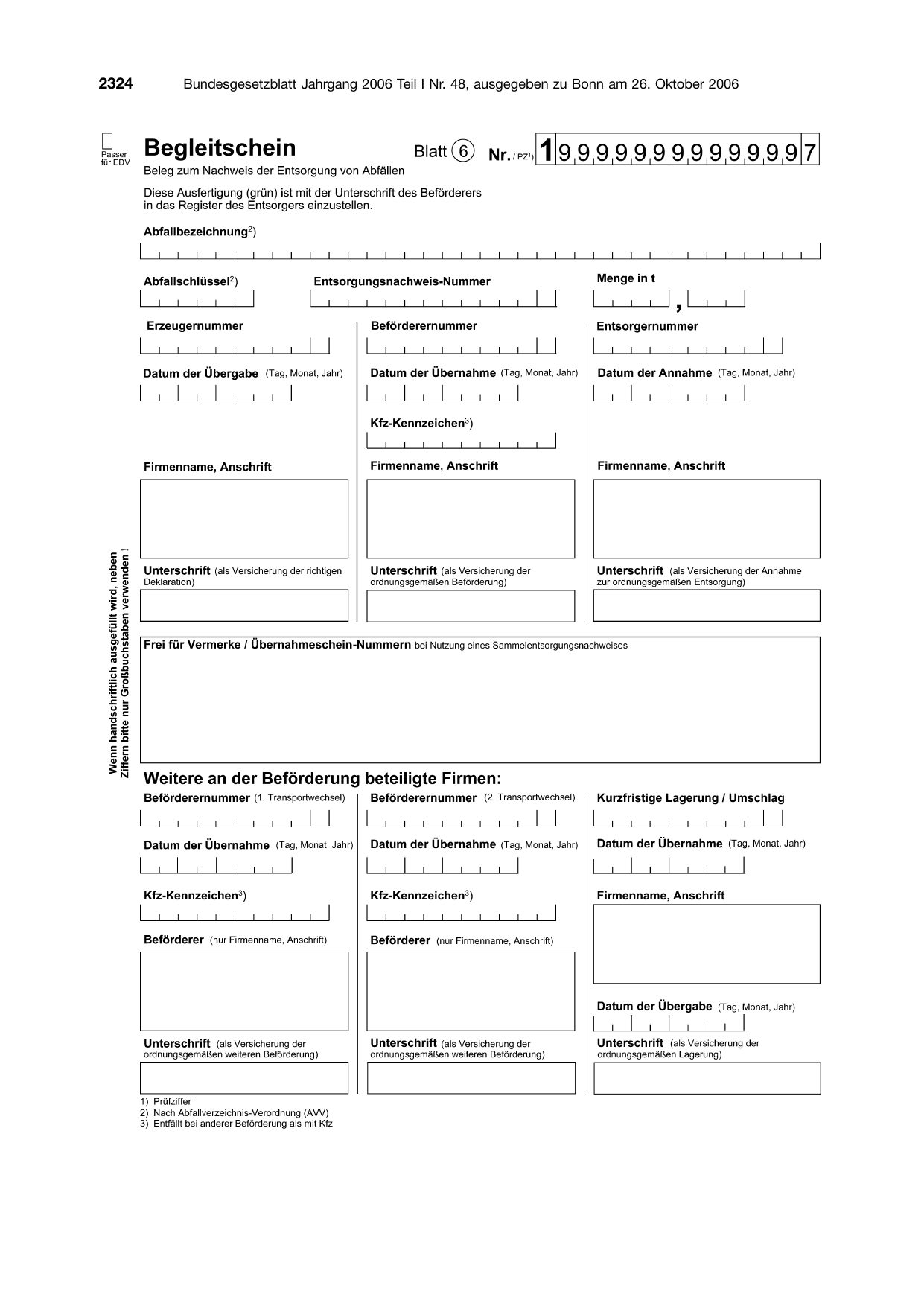 BGBl. 2006, Seite 2324 — Originalseite als Abbildung