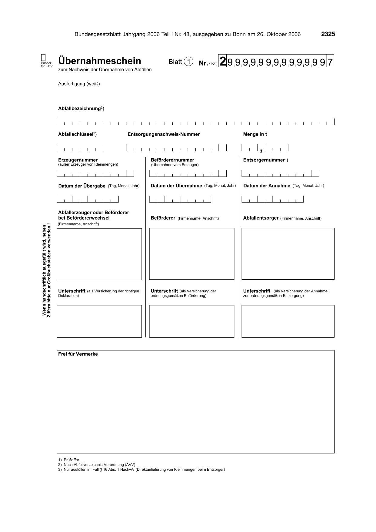 BGBl. 2006, Seite 2325 — Originalseite als Abbildung