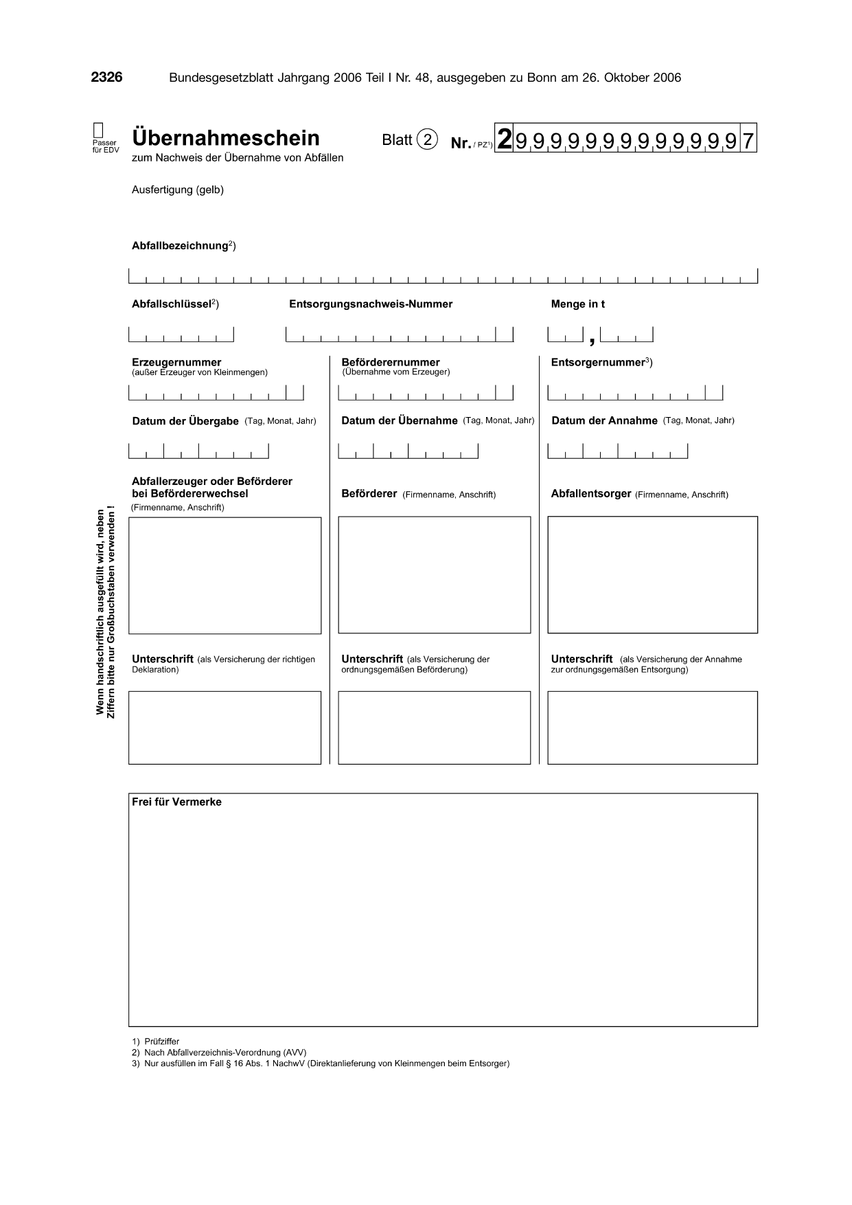 BGBl. 2006, Seite 2326 — Originalseite als Abbildung