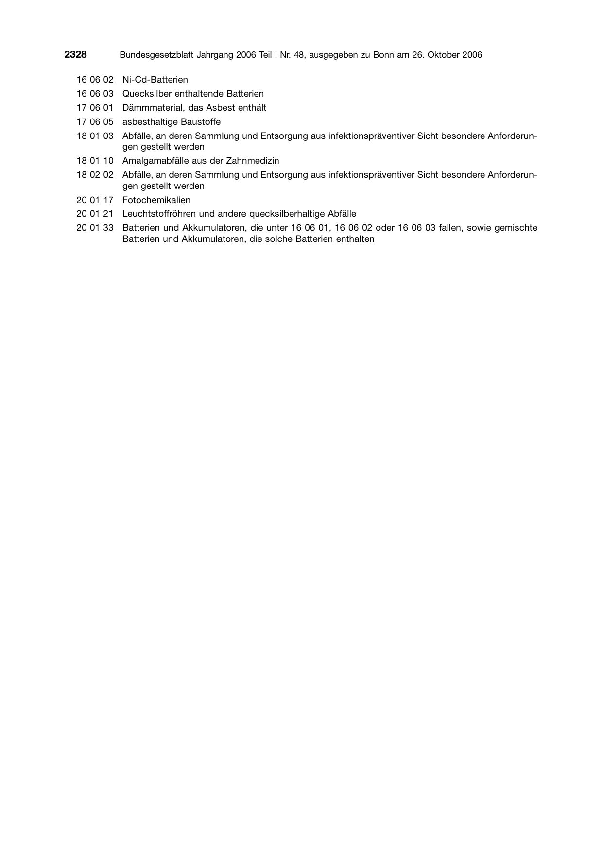 BGBl. 2006, Seite 2328 — Originalseite als Abbildung
