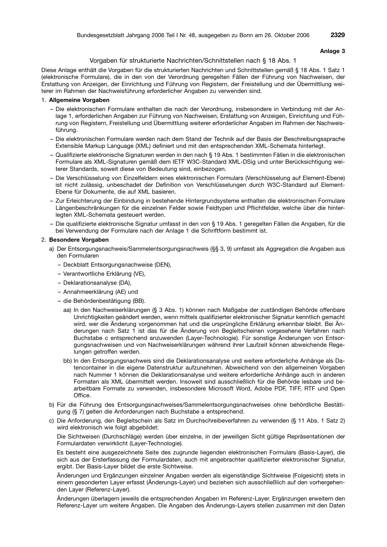 BGBl. 2006, Seite 2329 — Originalseite als Abbildung