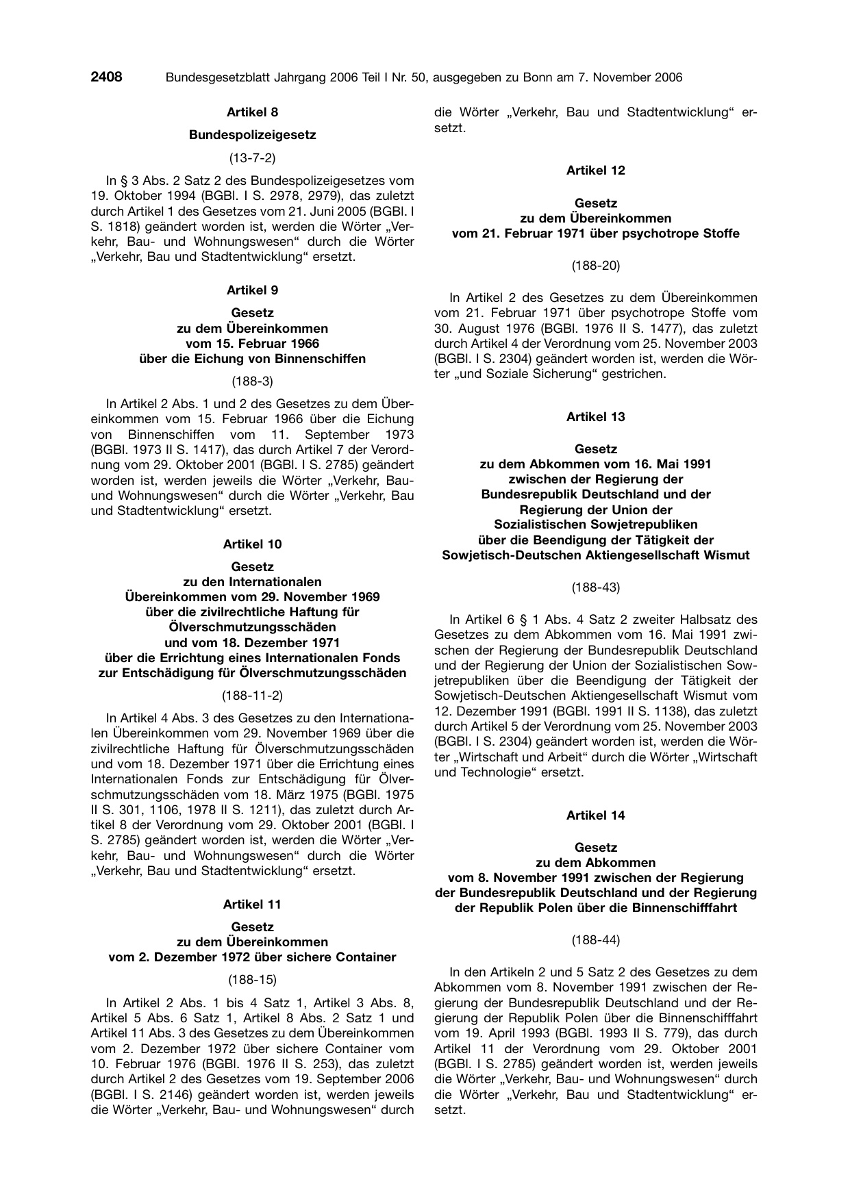 BGBl. 2006, Seite 2408 — Originalseite als Abbildung