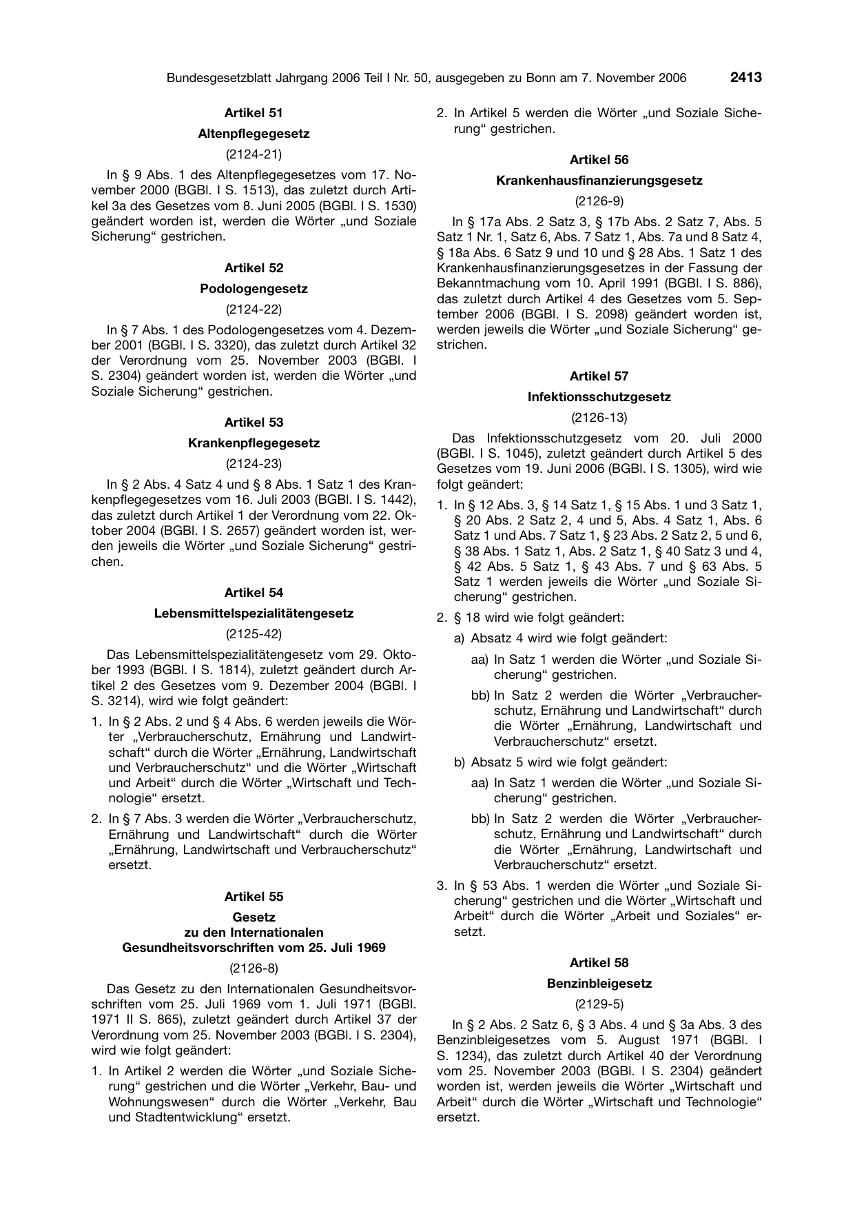 BGBl. 2006, Seite 2413 — Originalseite als Abbildung