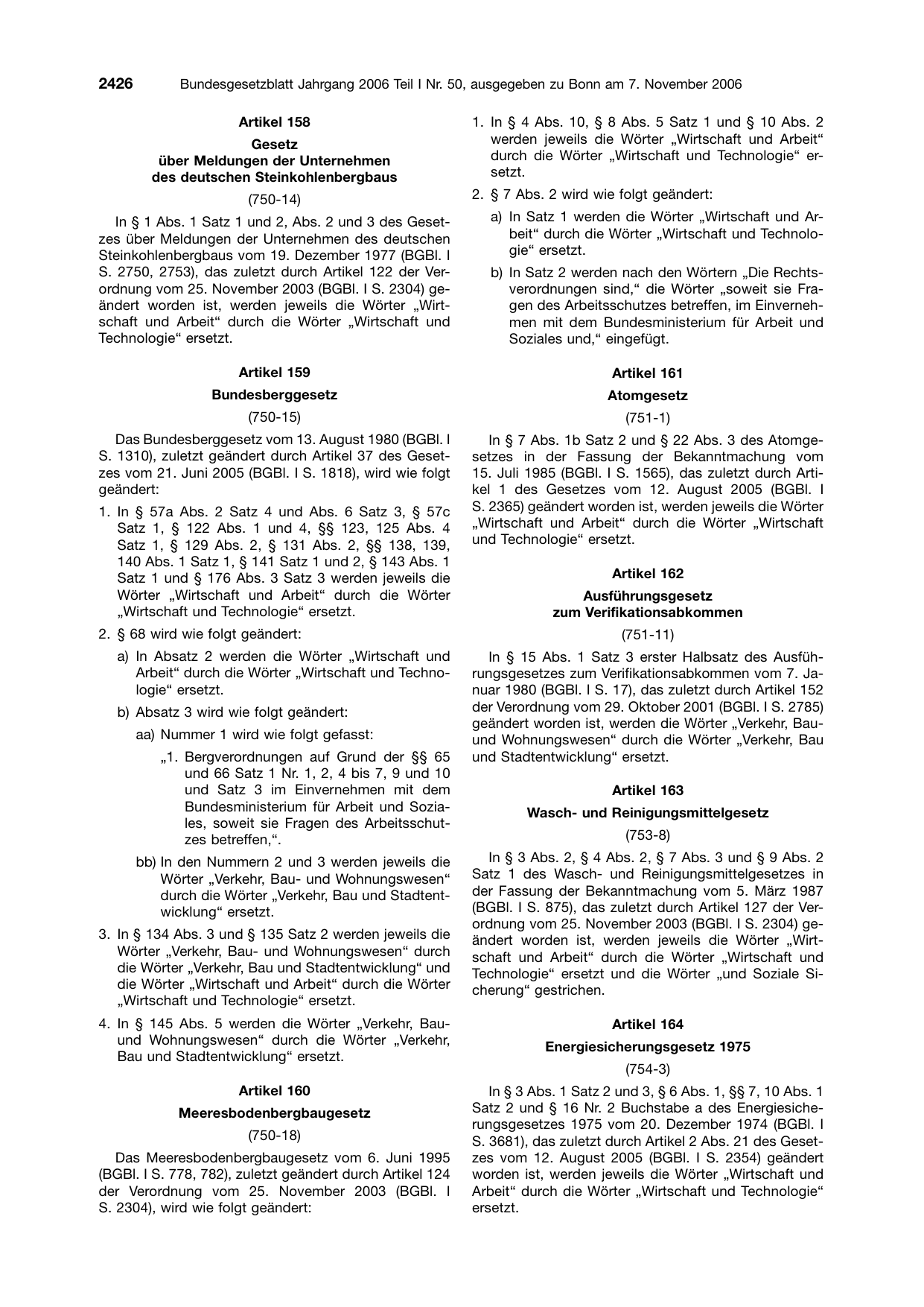 BGBl. 2006, Seite 2426 — Originalseite als Abbildung