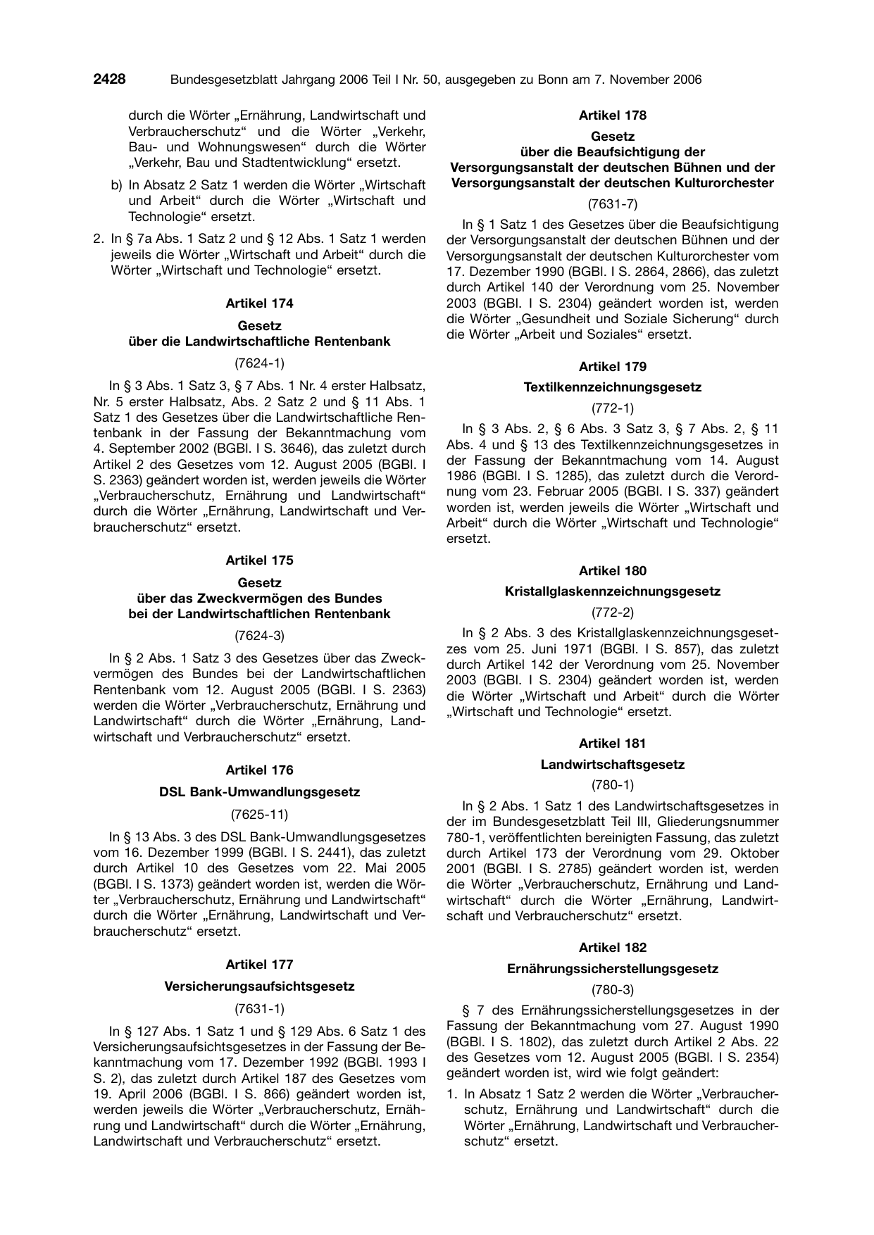 BGBl. 2006, Seite 2428 — Originalseite als Abbildung