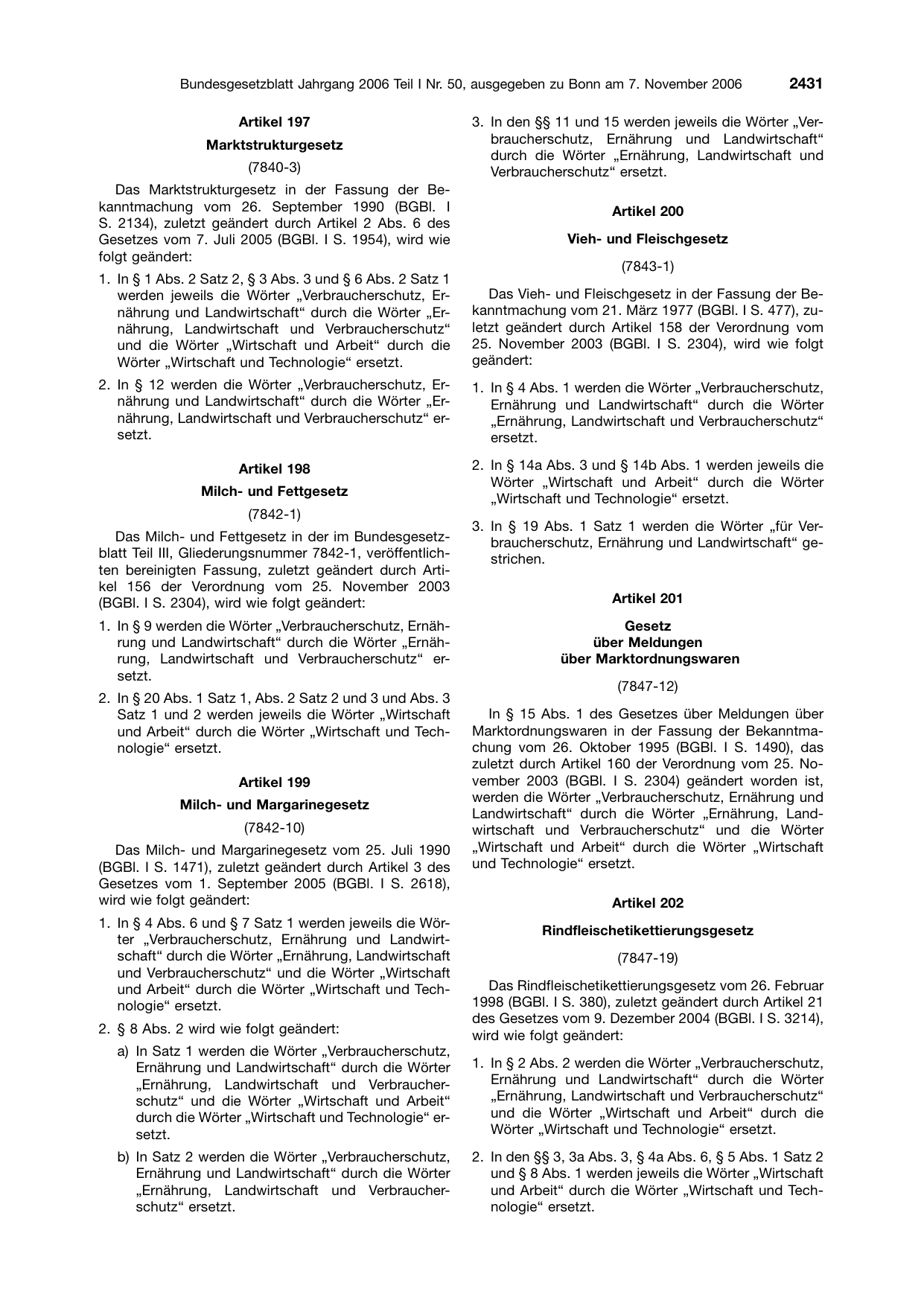 BGBl. 2006, Seite 2431 — Originalseite als Abbildung