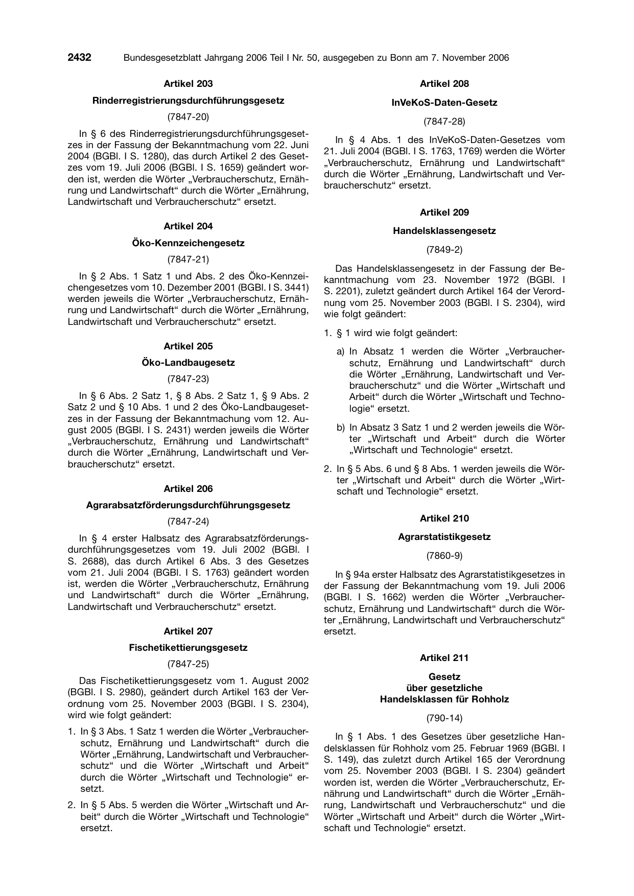 BGBl. 2006, Seite 2432 — Originalseite als Abbildung