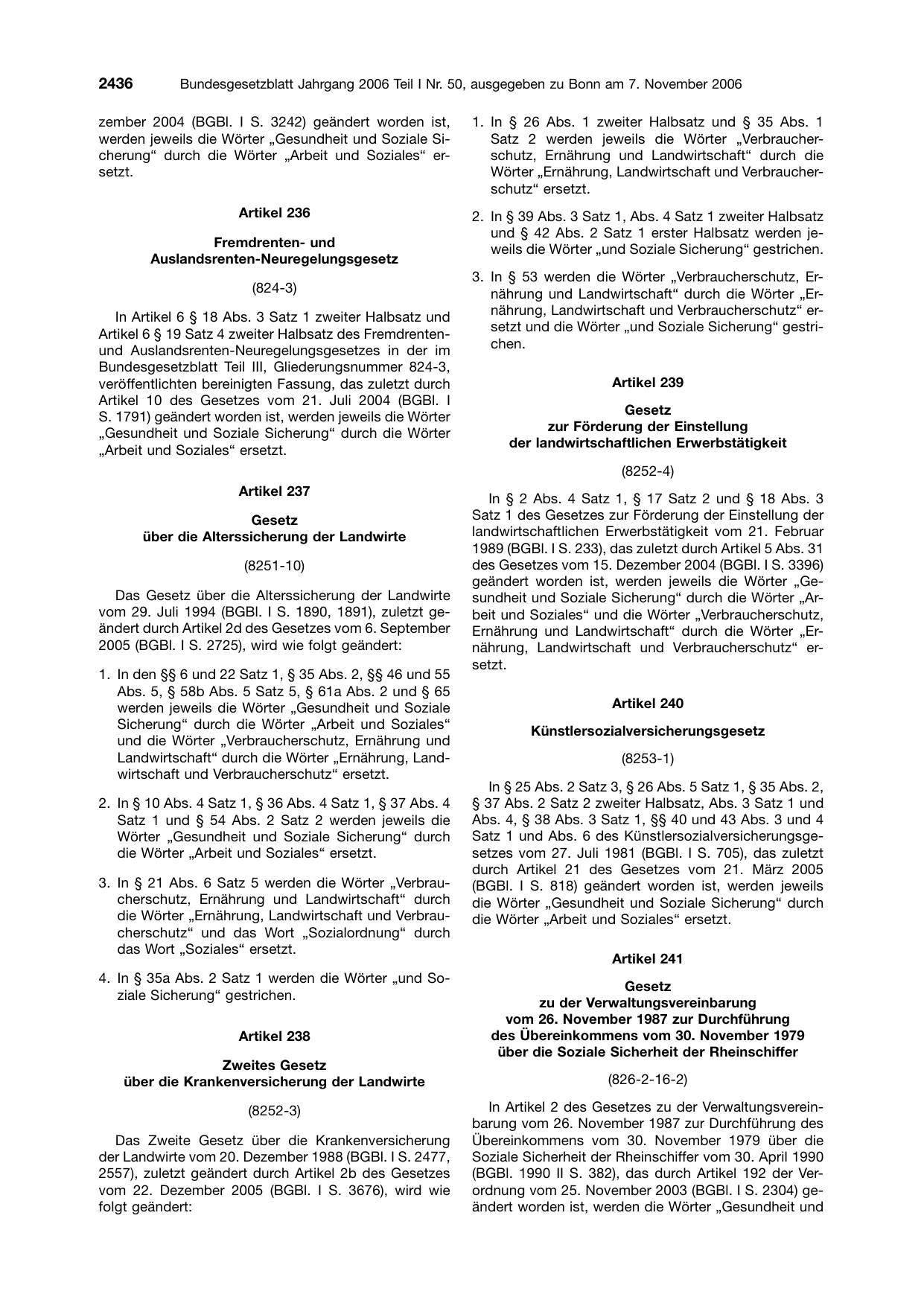 BGBl. 2006, Seite 2436 — Originalseite als Abbildung