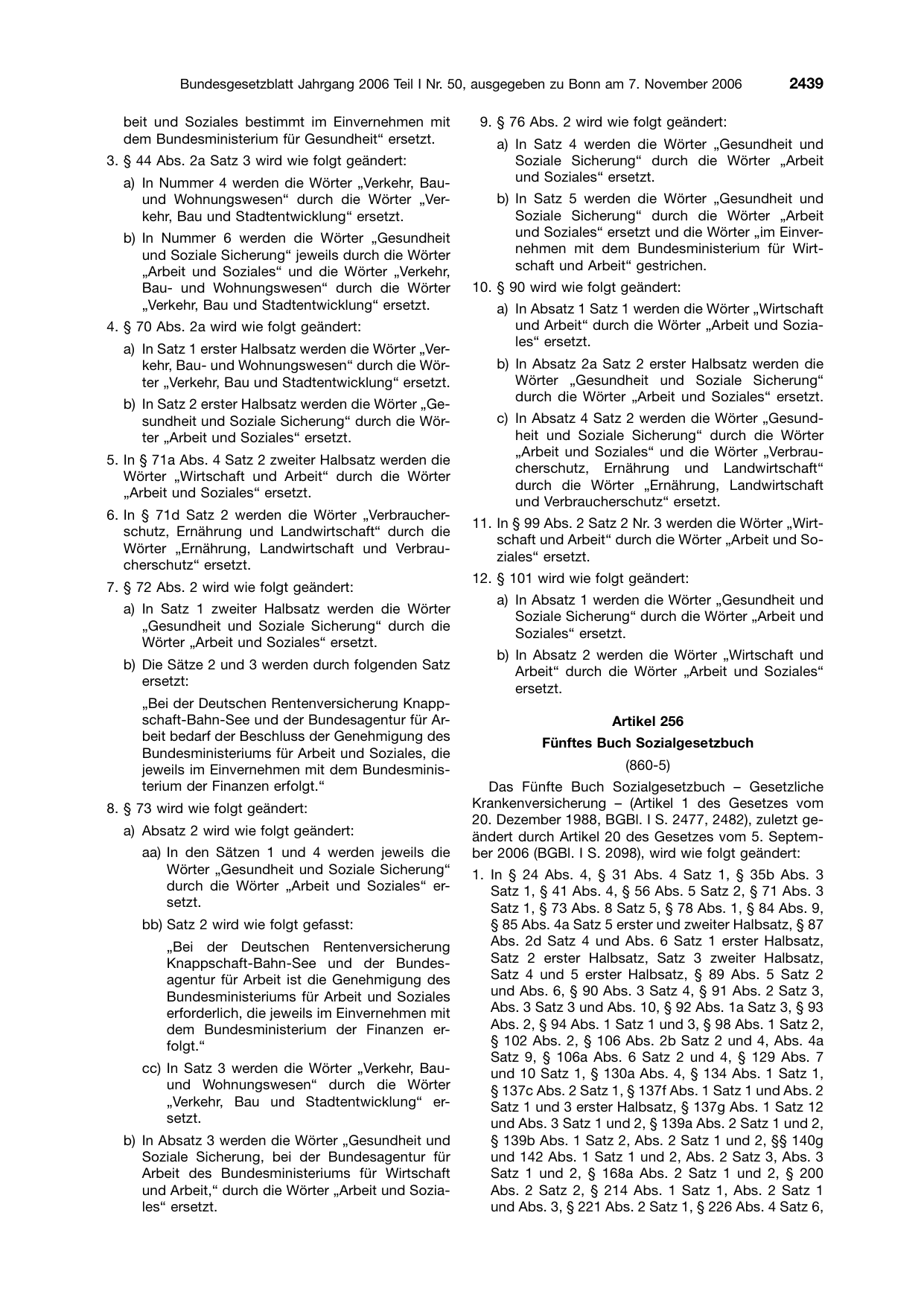 BGBl. 2006, Seite 2439 — Originalseite als Abbildung