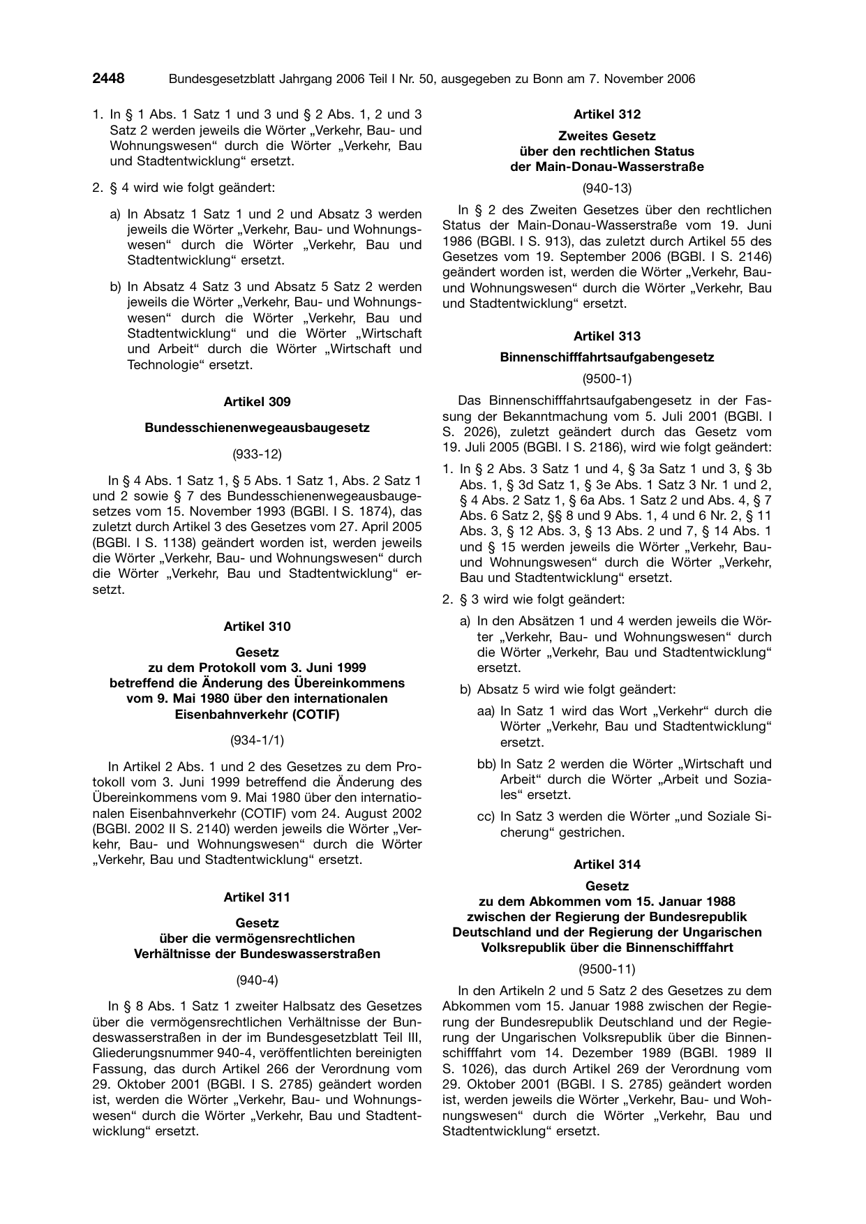 BGBl. 2006, Seite 2448 — Originalseite als Abbildung