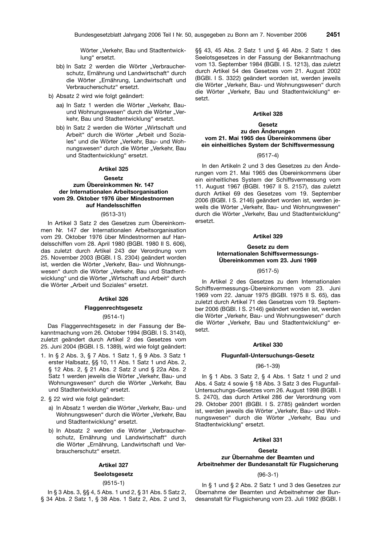 BGBl. 2006, Seite 2451 — Originalseite als Abbildung