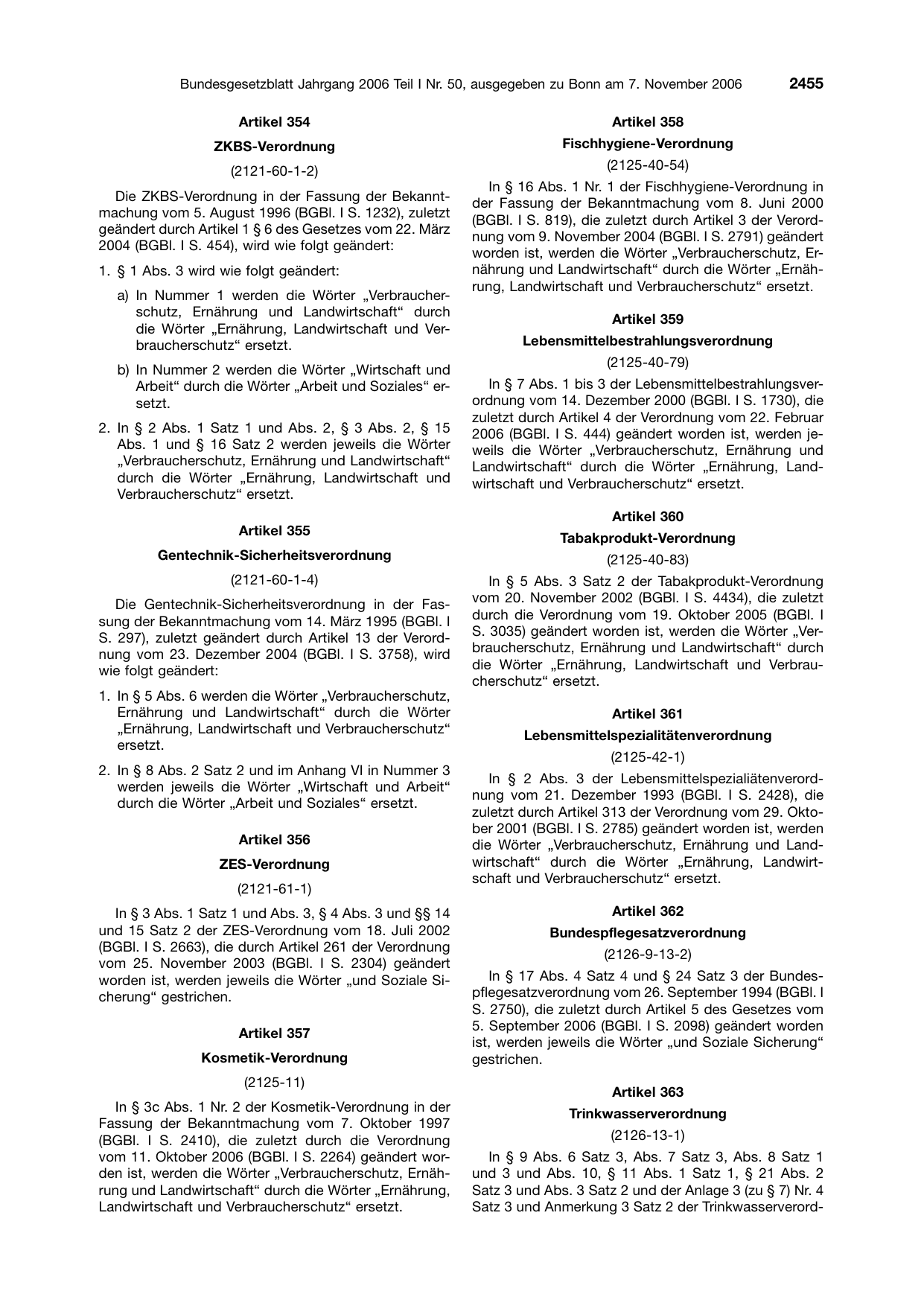 BGBl. 2006, Seite 2455 — Originalseite als Abbildung