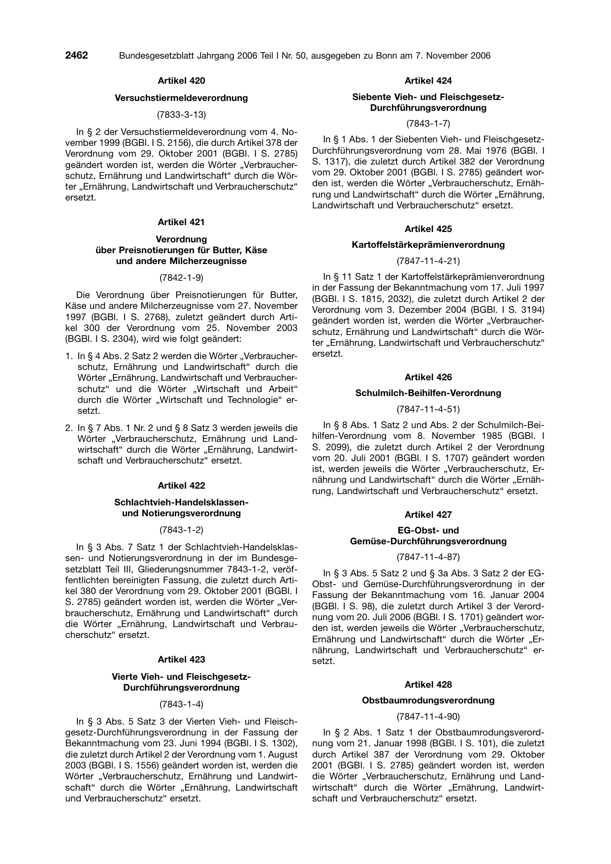 BGBl. 2006, Seite 2462 — Originalseite als Abbildung