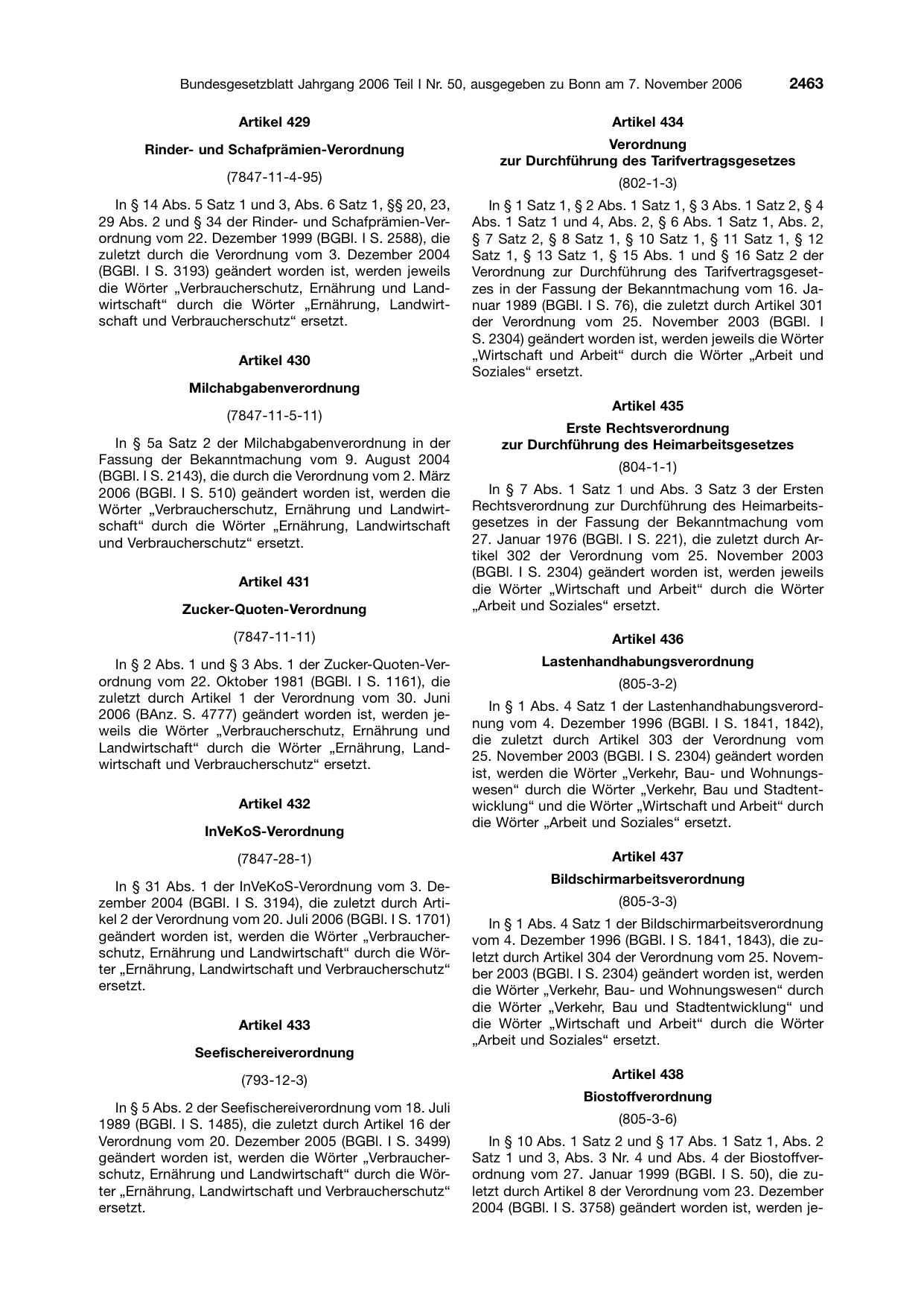 BGBl. 2006, Seite 2463 — Originalseite als Abbildung