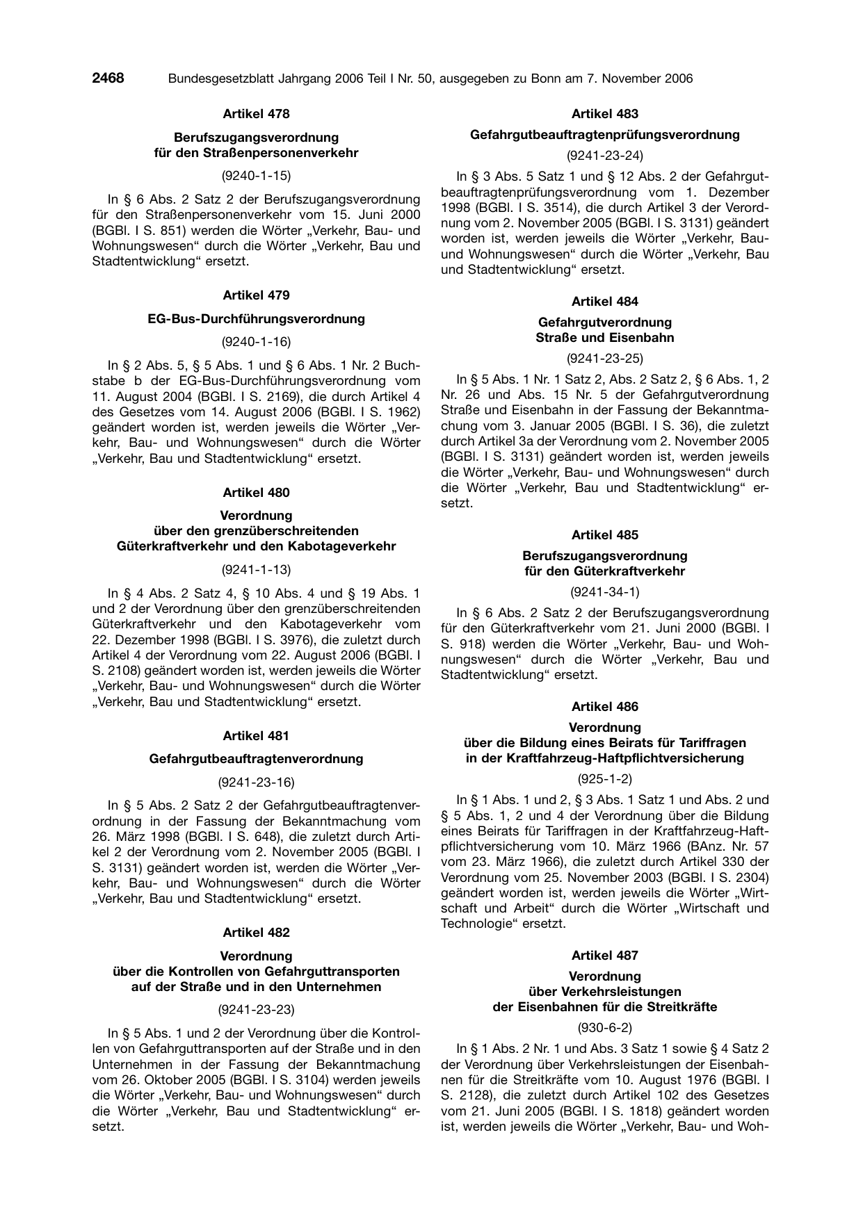 BGBl. 2006, Seite 2468 — Originalseite als Abbildung