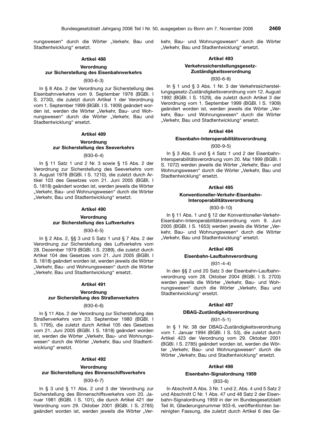 BGBl. 2006, Seite 2469 — Originalseite als Abbildung