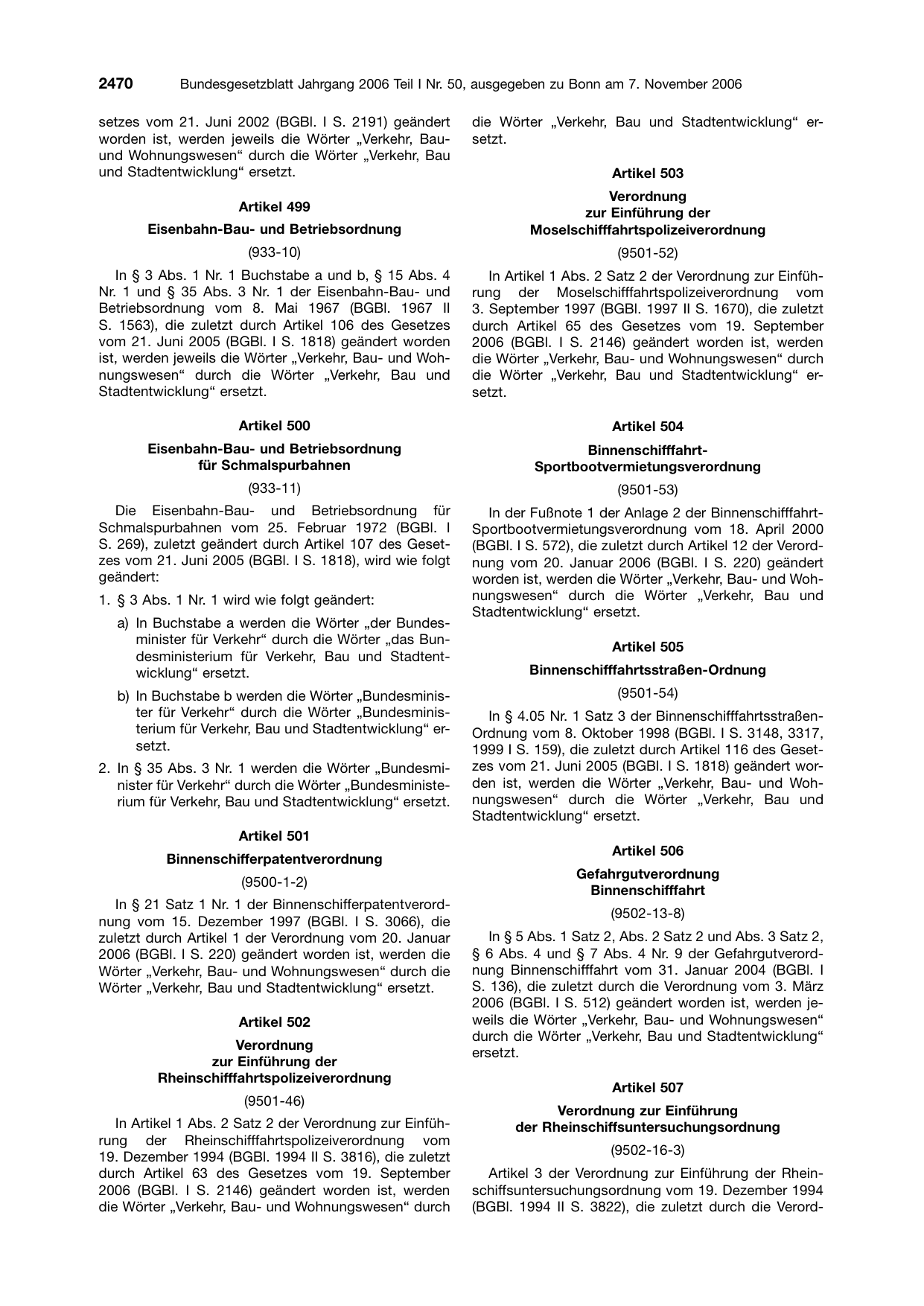 BGBl. 2006, Seite 2470 — Originalseite als Abbildung