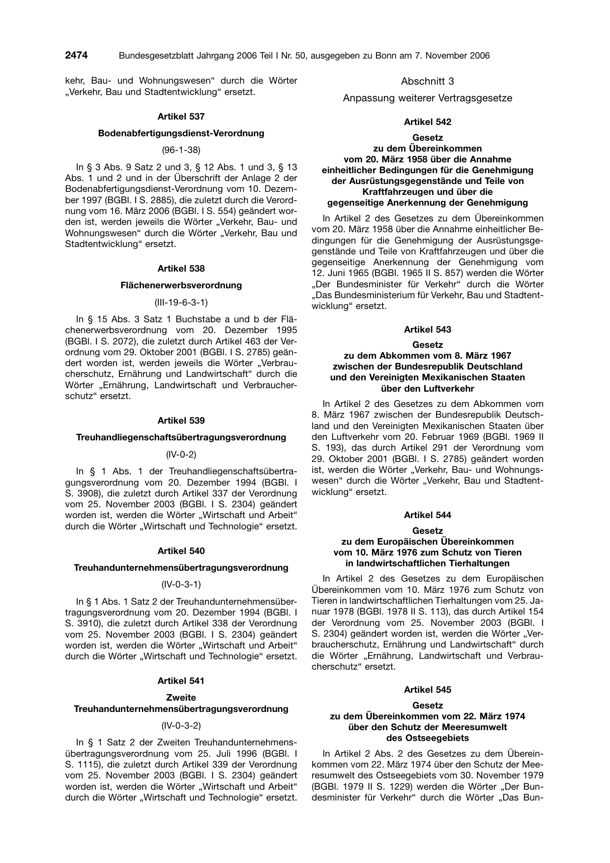 BGBl. 2006, Seite 2474 — Originalseite als Abbildung