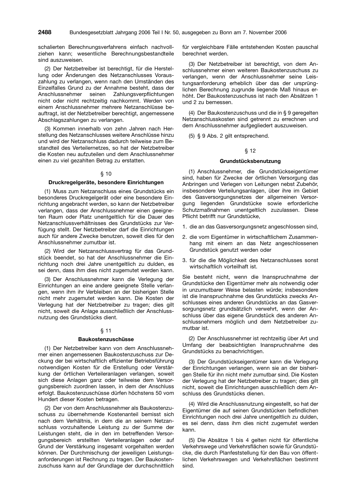 BGBl. 2006, Seite 2488 — Originalseite als Abbildung
