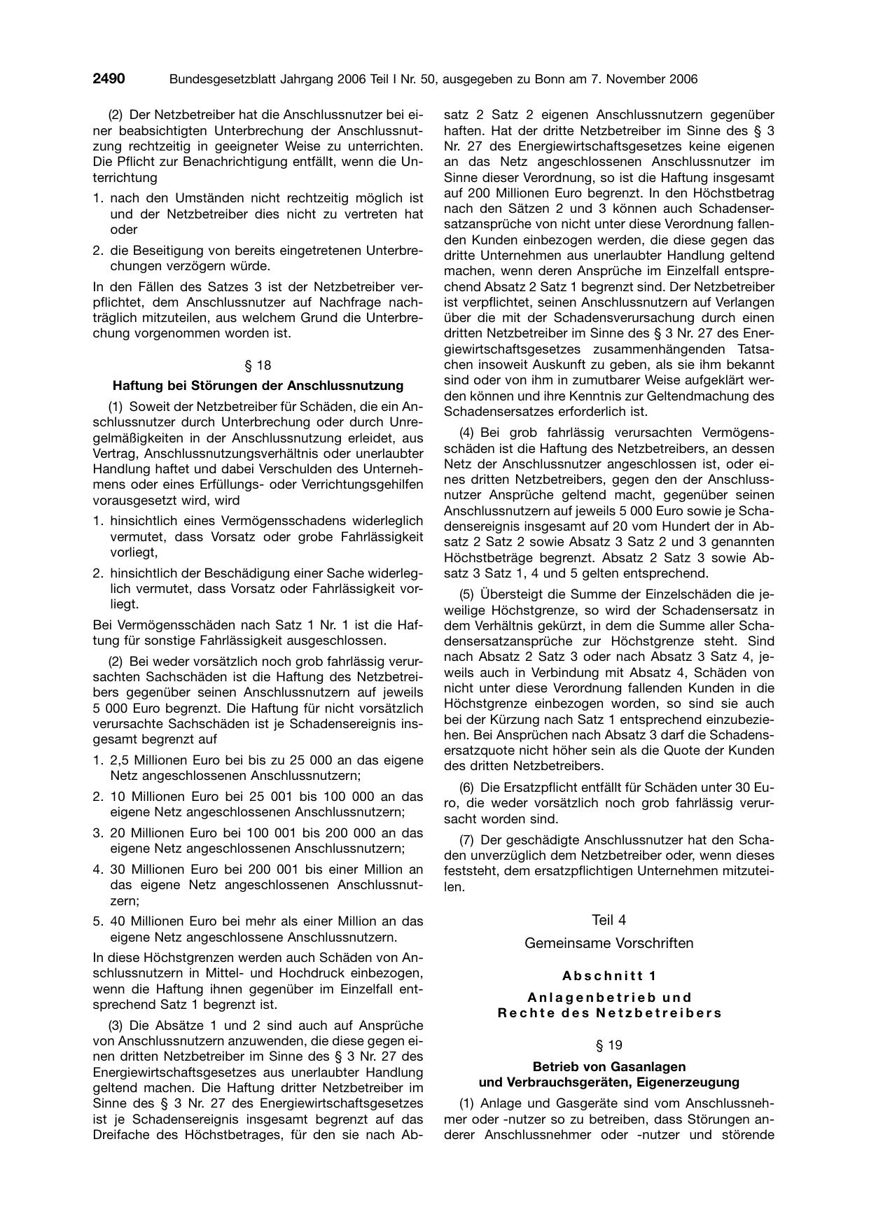 BGBl. 2006, Seite 2490 — Originalseite als Abbildung