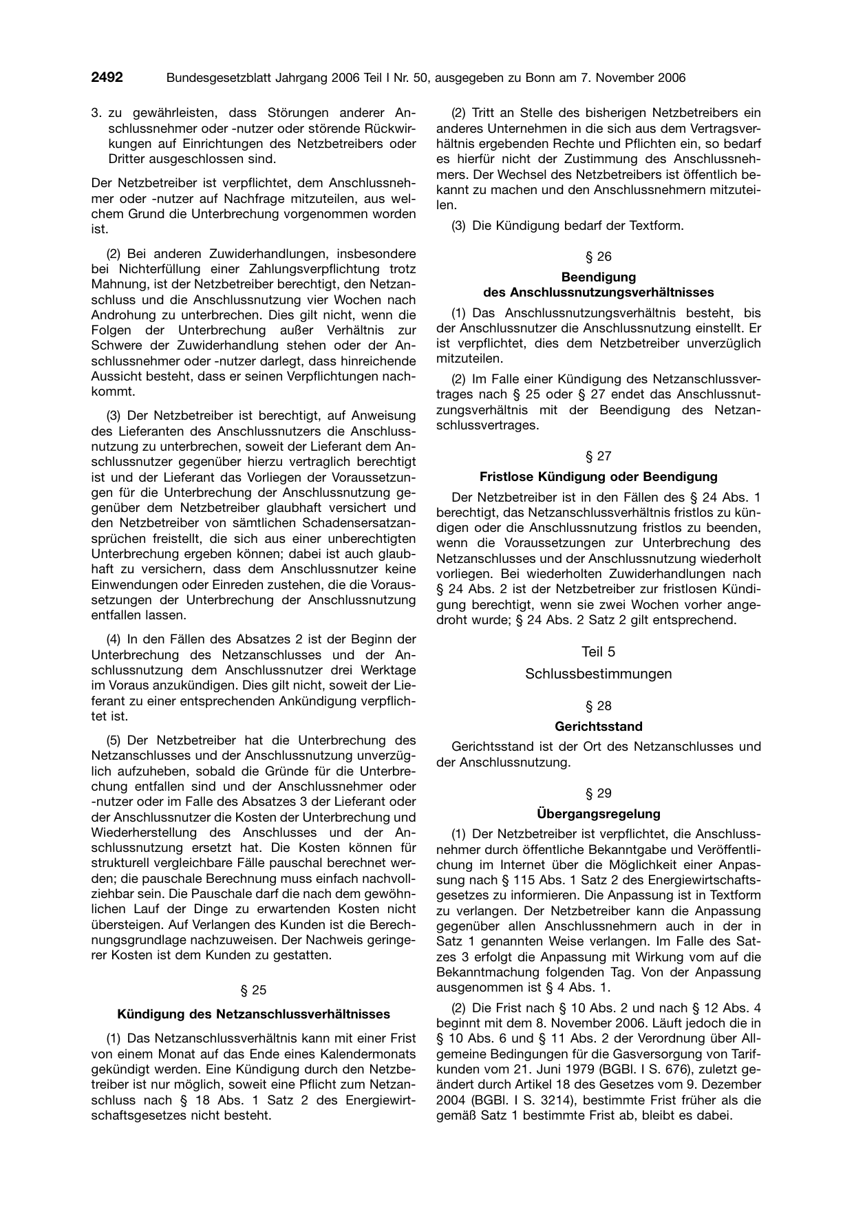 BGBl. 2006, Seite 2492 — Originalseite als Abbildung