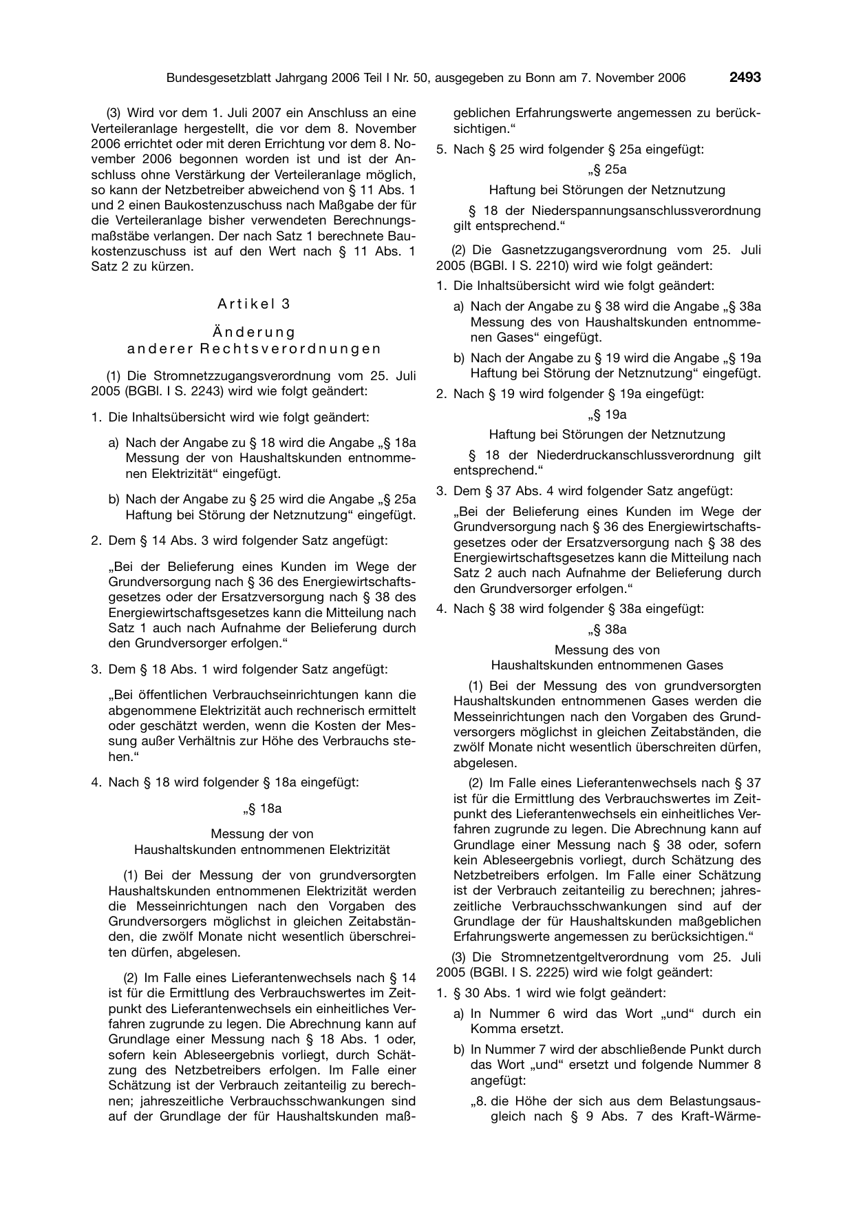 BGBl. 2006, Seite 2493 — Originalseite als Abbildung