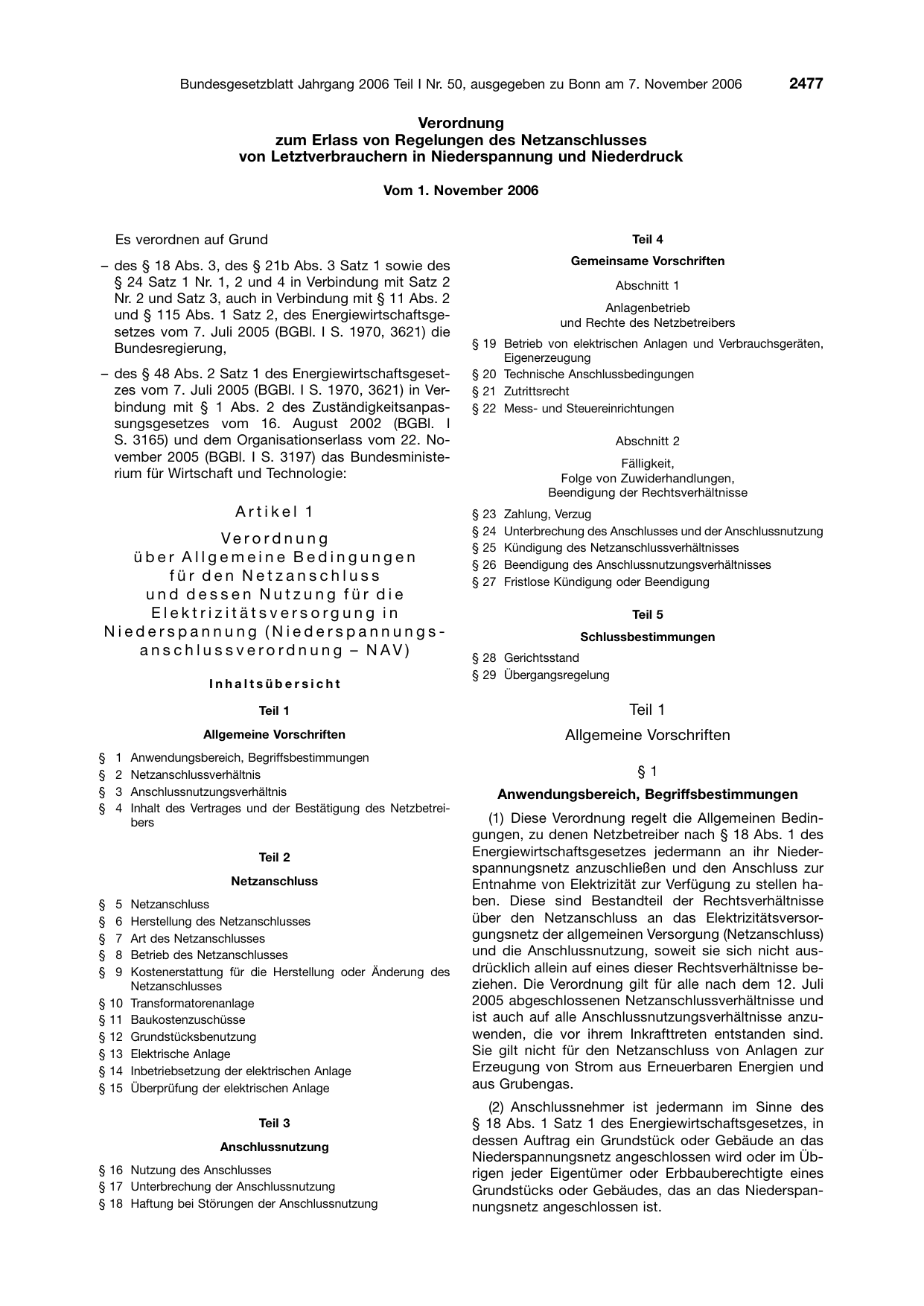 BGBl. 2006, Seite 2477 — Originalseite als Abbildung