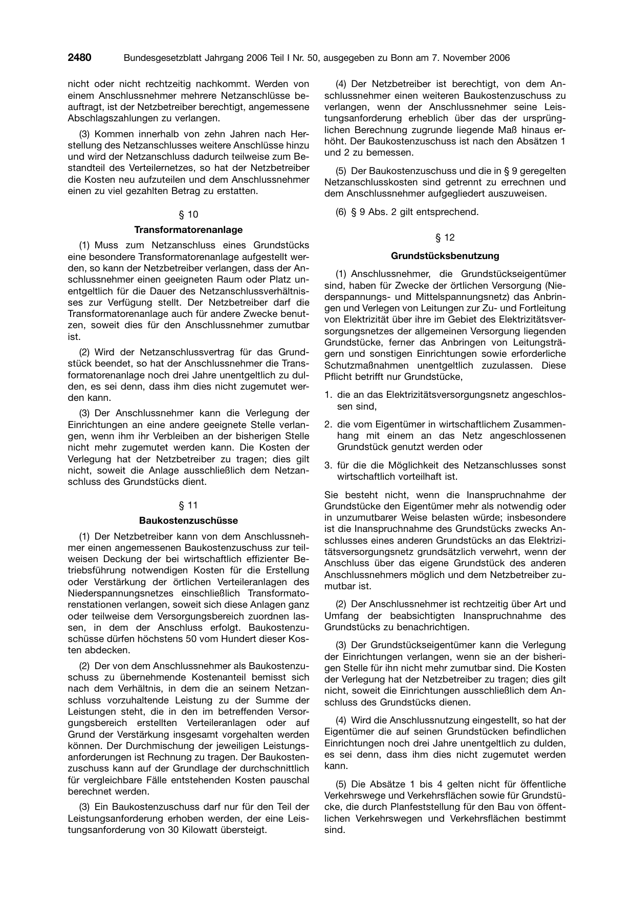 BGBl. 2006, Seite 2480 — Originalseite als Abbildung
