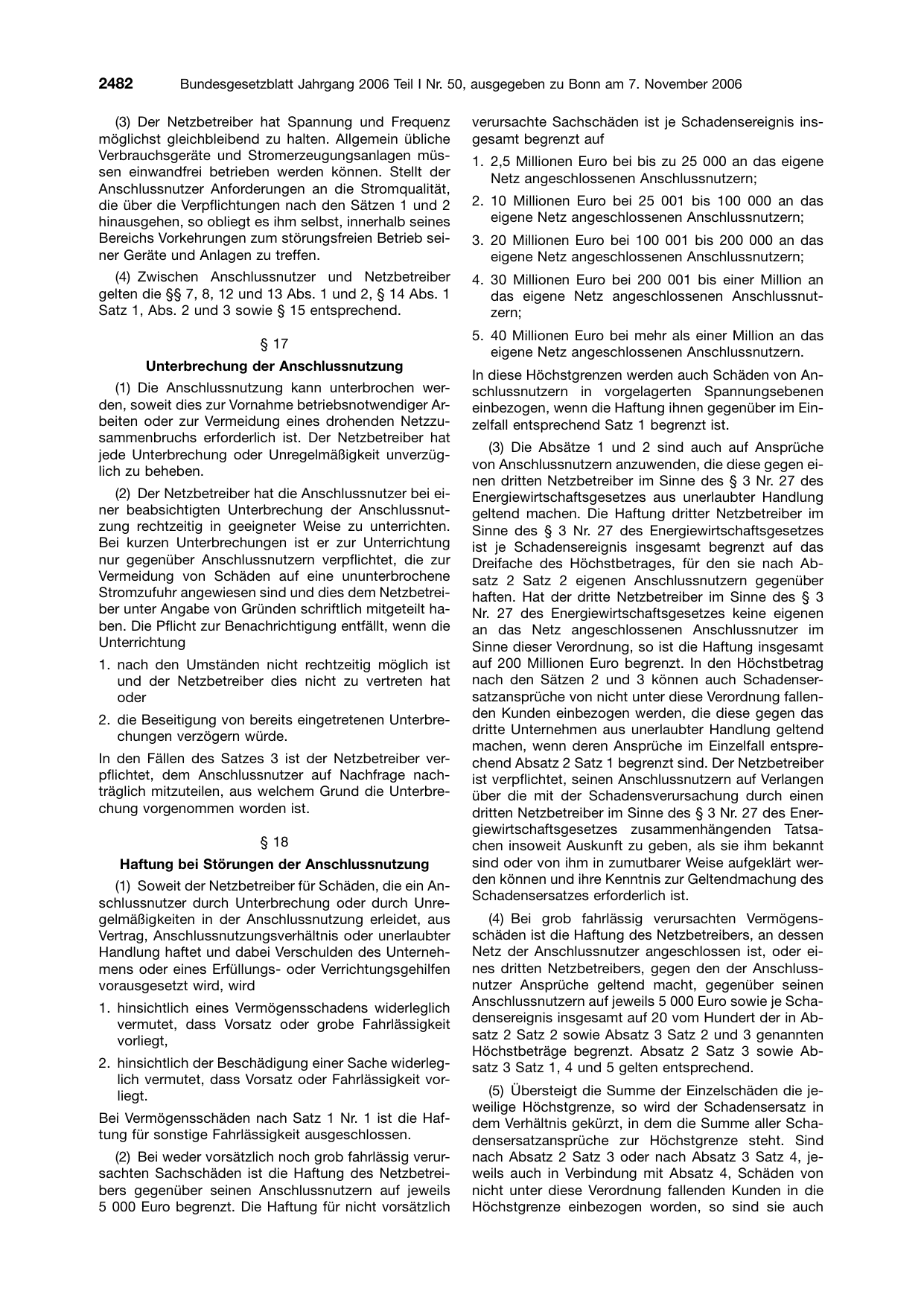 BGBl. 2006, Seite 2482 — Originalseite als Abbildung