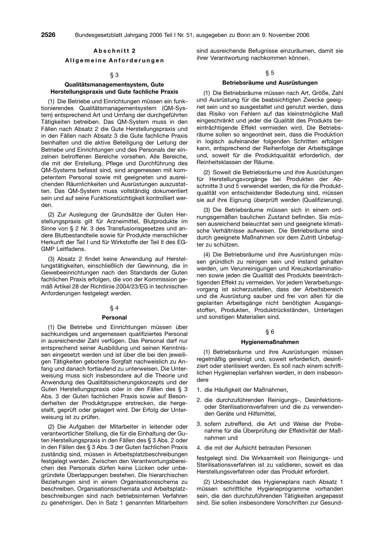 BGBl. 2006, Seite 2526 — Originalseite als Abbildung