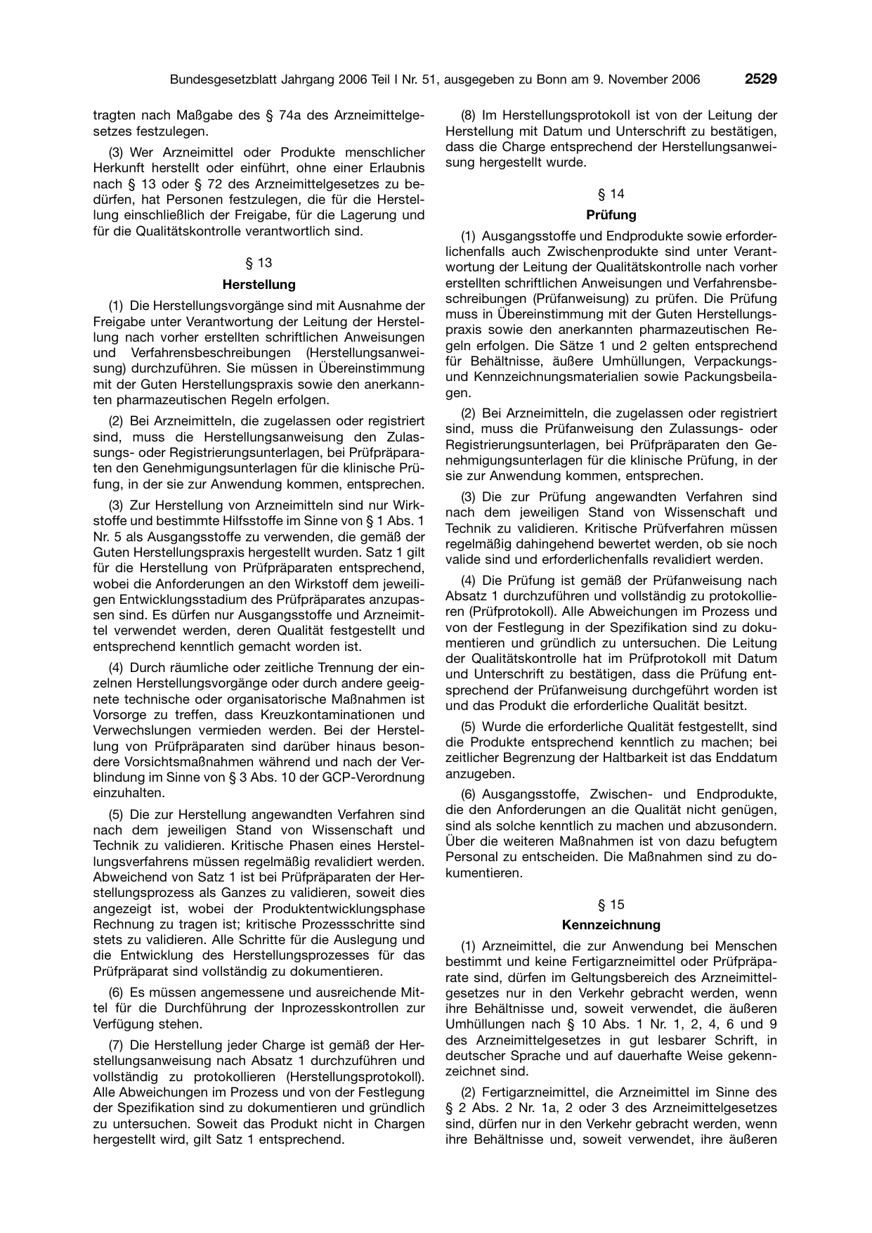 BGBl. 2006, Seite 2529 — Originalseite als Abbildung