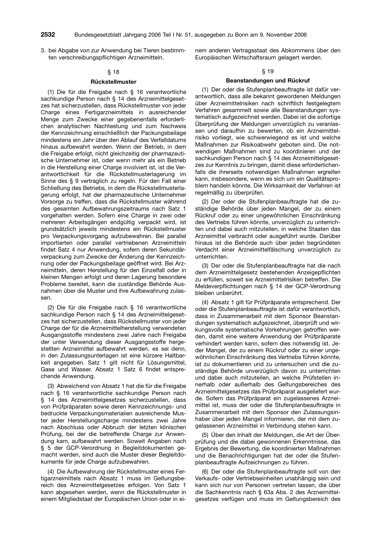 BGBl. 2006, Seite 2532 — Originalseite als Abbildung