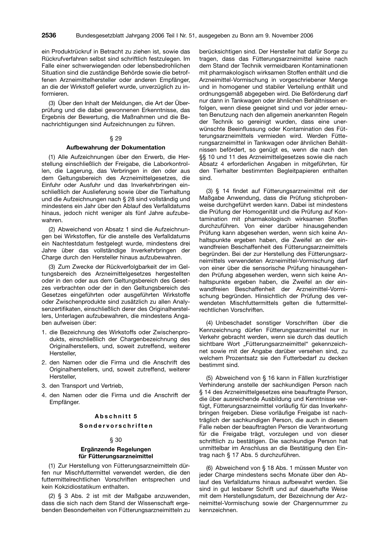 BGBl. 2006, Seite 2536 — Originalseite als Abbildung