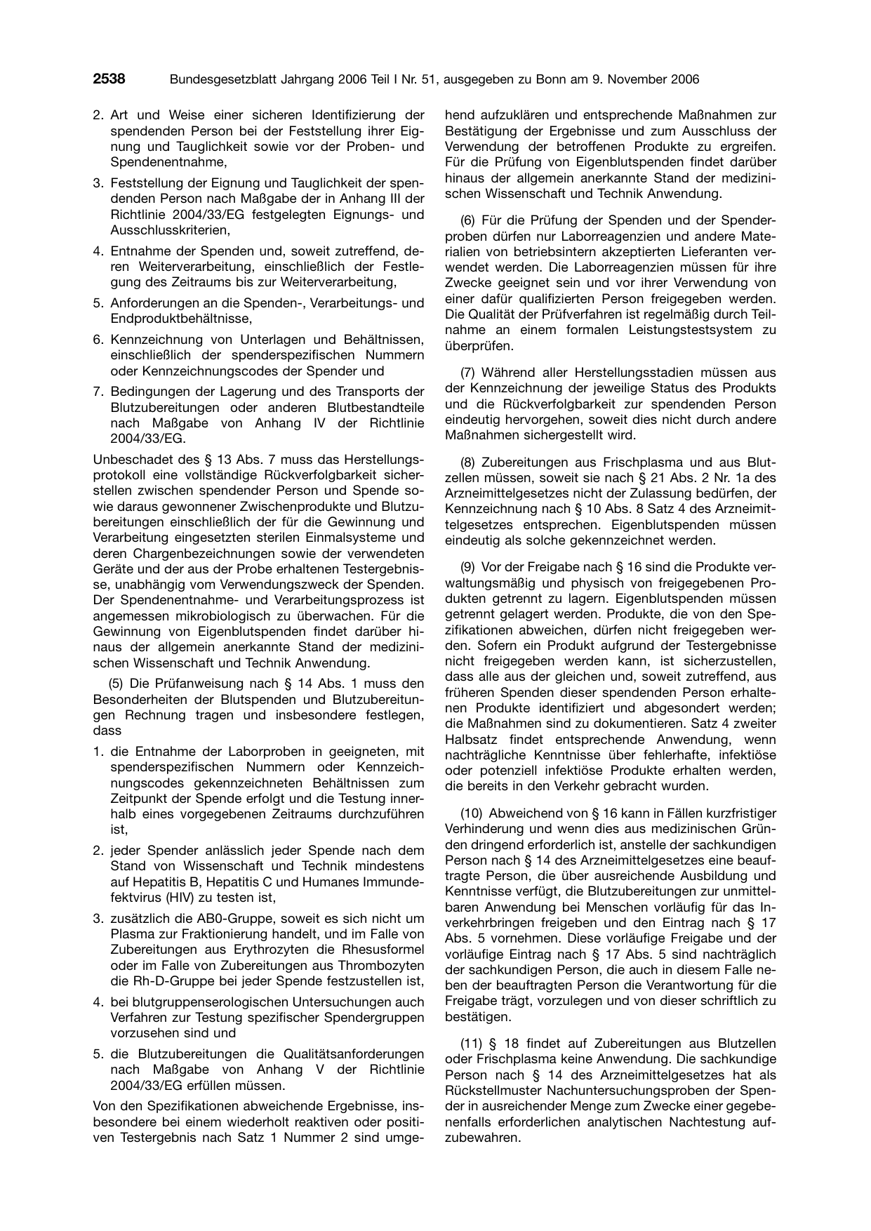 BGBl. 2006, Seite 2538 — Originalseite als Abbildung