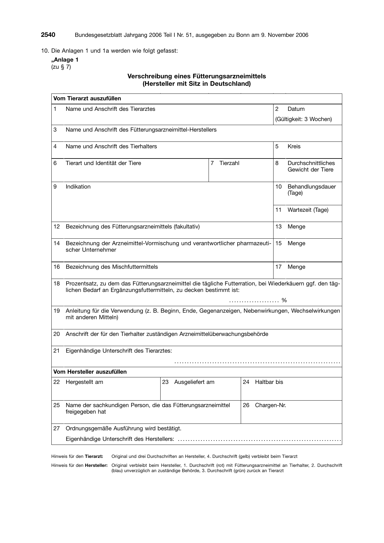 BGBl. 2006, Seite 2540 — Originalseite als Abbildung