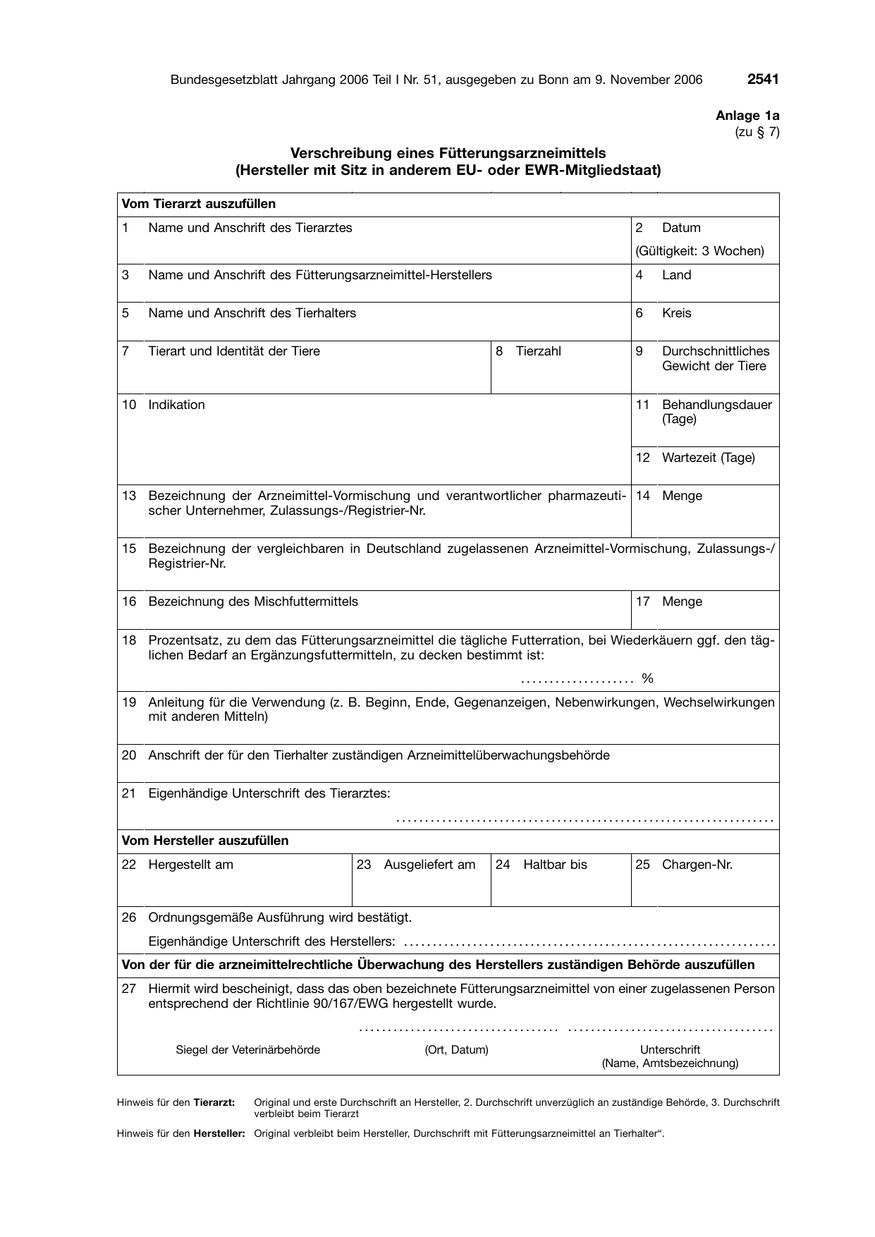 BGBl. 2006, Seite 2541 — Originalseite als Abbildung