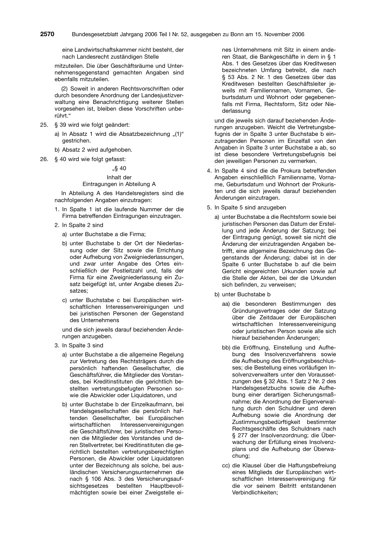 BGBl. 2006, Seite 2570 — Originalseite als Abbildung