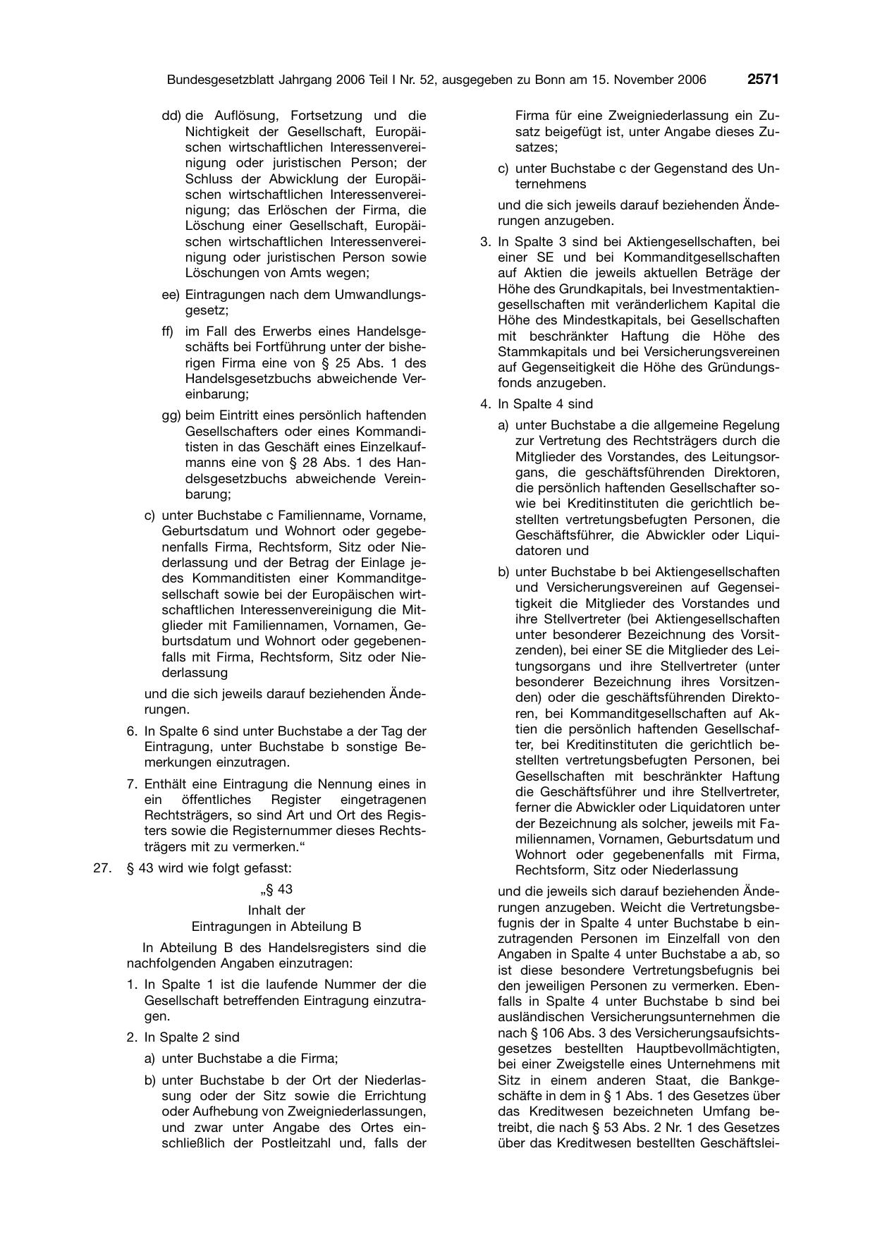 BGBl. 2006, Seite 2571 — Originalseite als Abbildung