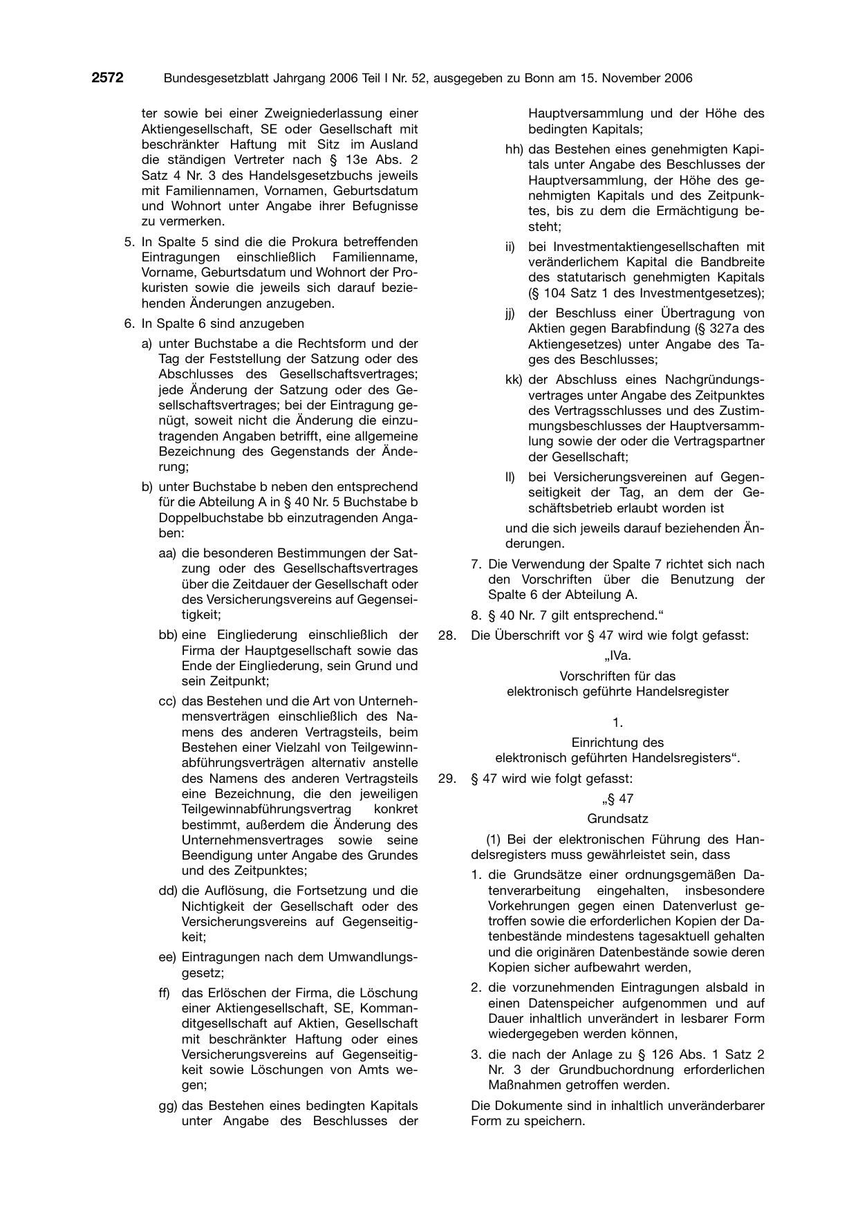 BGBl. 2006, Seite 2572 — Originalseite als Abbildung