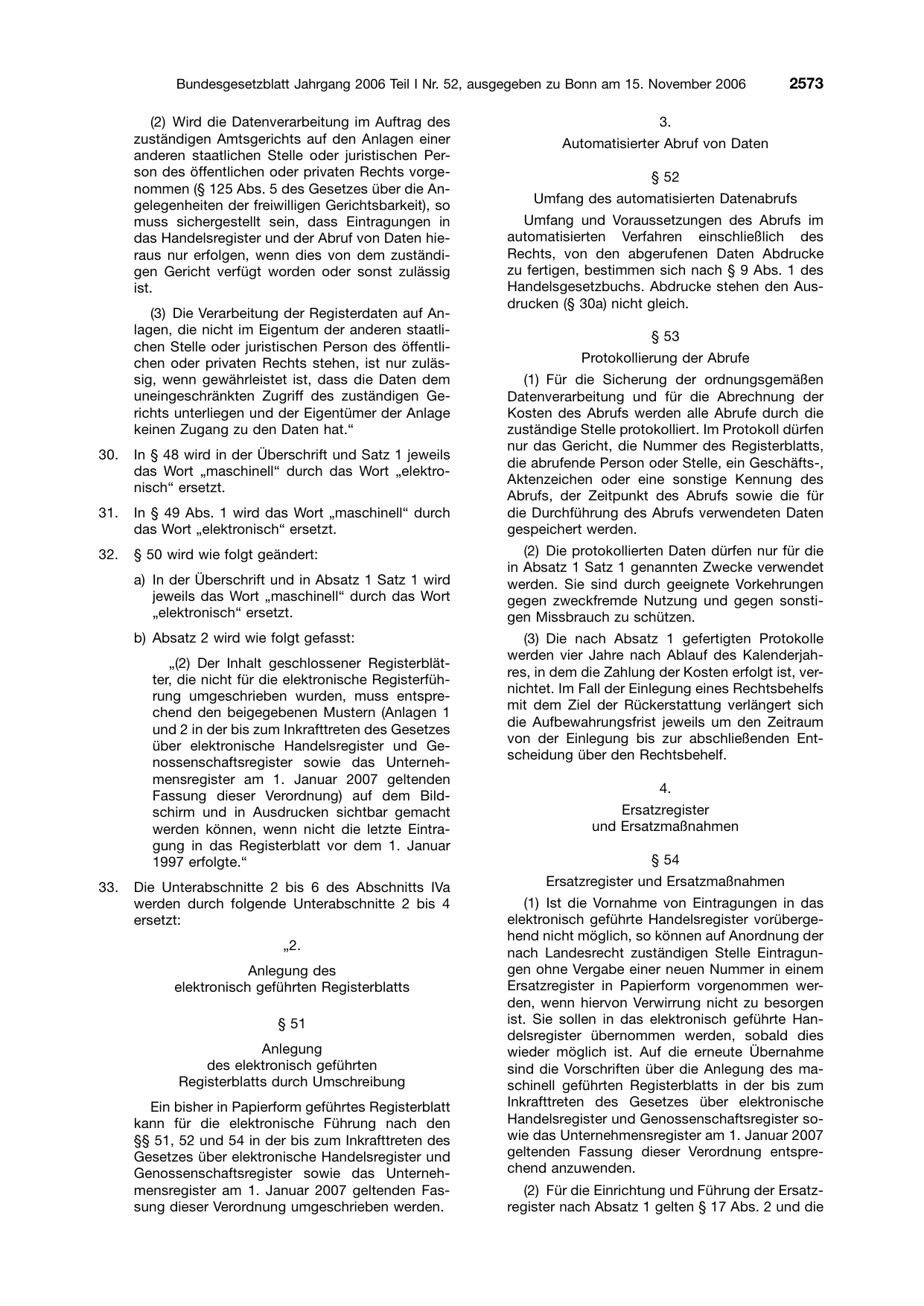 BGBl. 2006, Seite 2573 — Originalseite als Abbildung