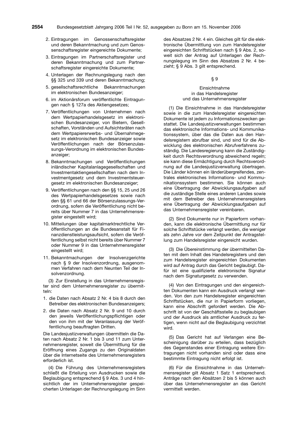 BGBl. 2006, Seite 2554 — Originalseite als Abbildung