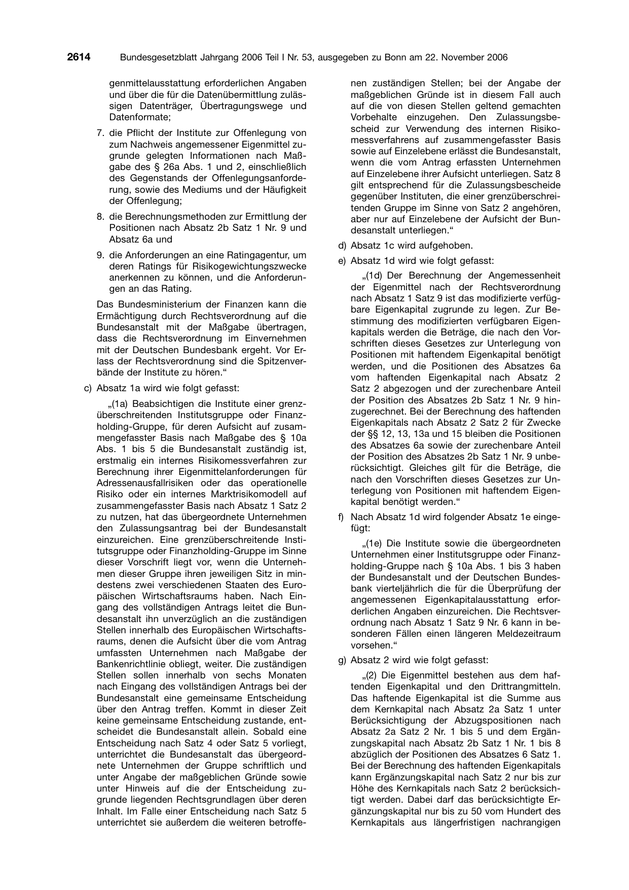 BGBl. 2006, Seite 2614 — Originalseite als Abbildung